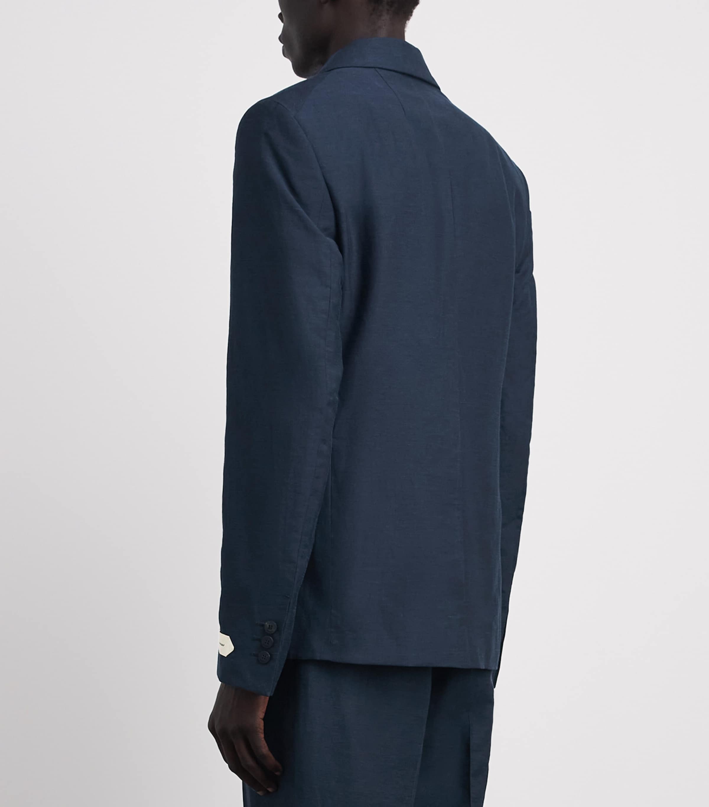 Jacquemus Mens Linen-Blend Melo Blazer Dark Navy/ Image 5