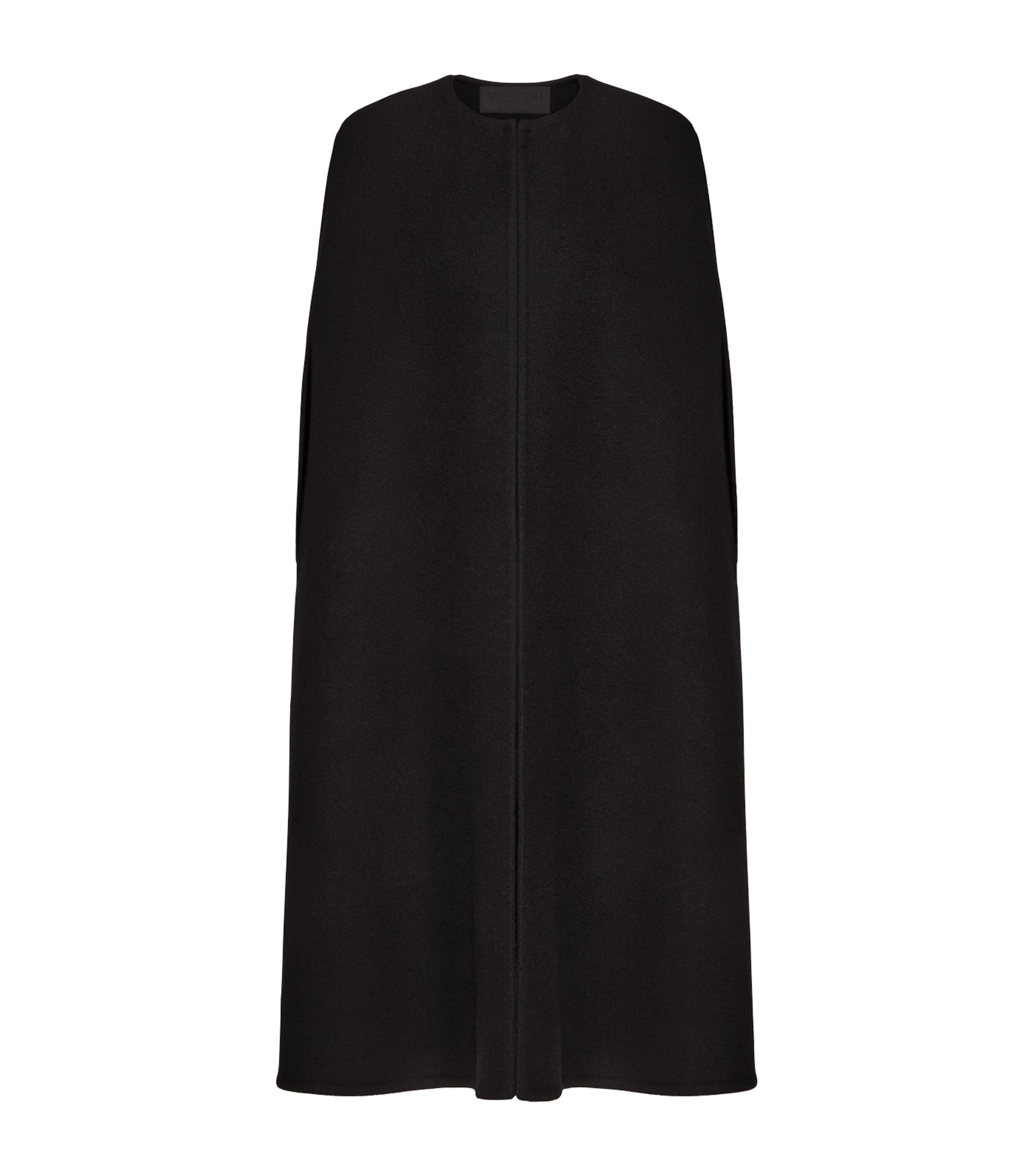 Valentino Virgin Wool-cashmere Cape In Black