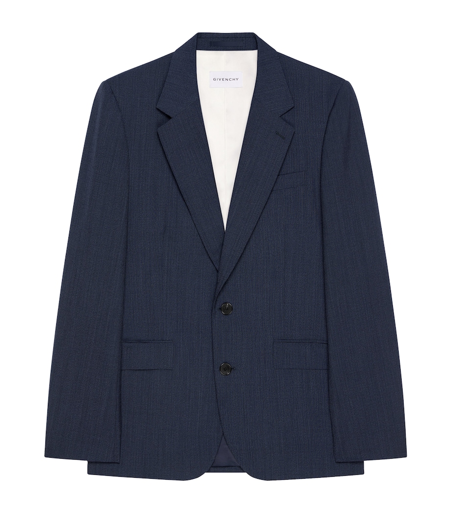 Wool Single-Breasted Blazer DARK BLUE Image 1