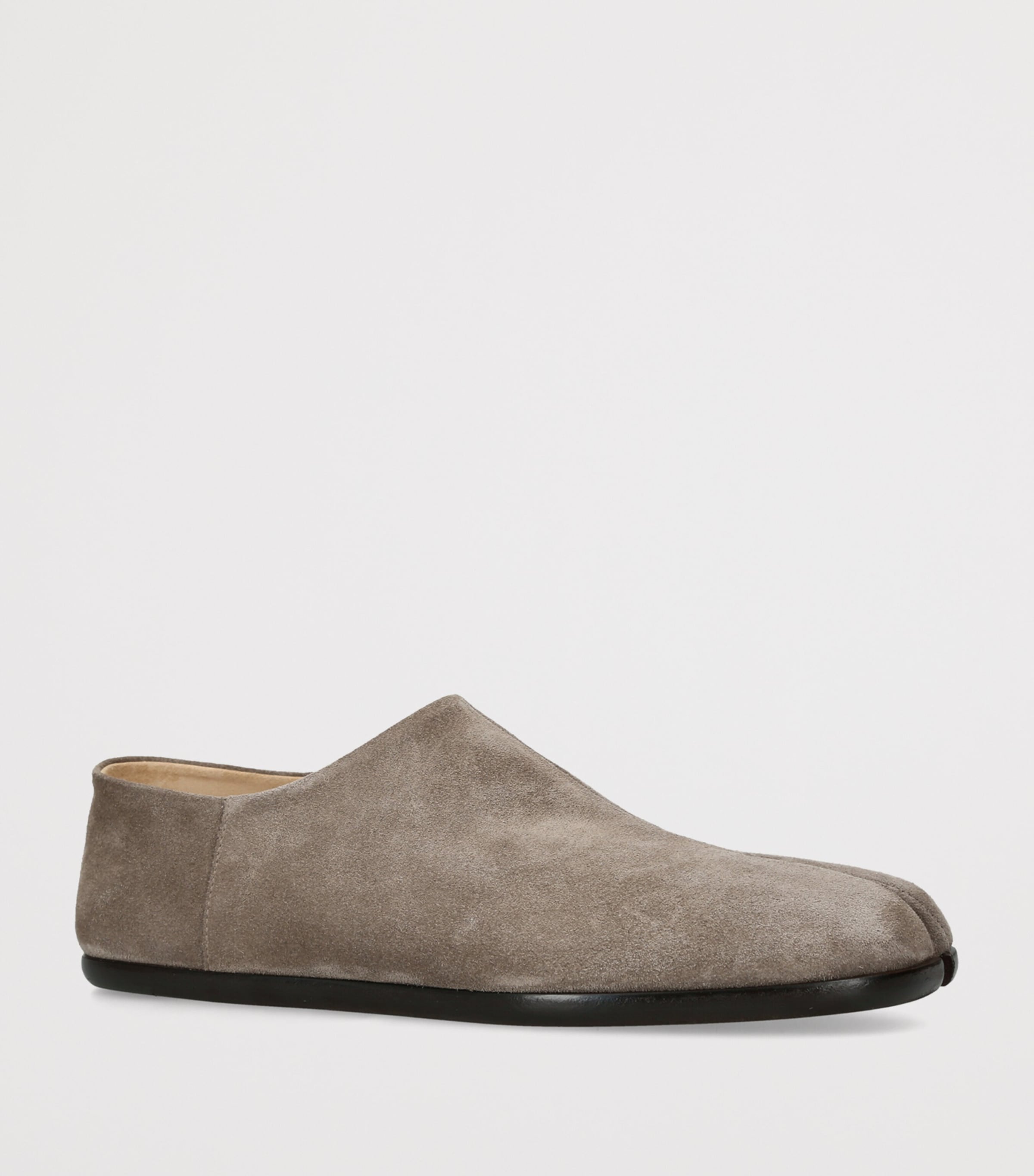 Maison Margiela Suede Tabi Babouche Mules Taupe Image 2