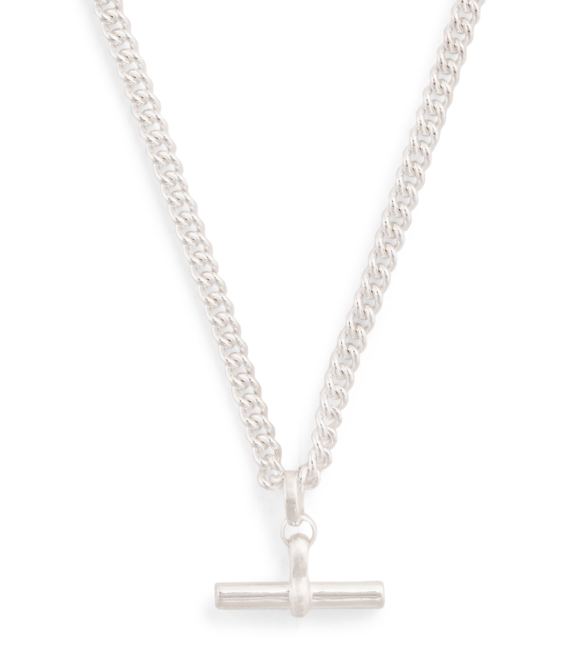 Shop Tilly Sveaas Sterling Silver T-bar Curblink Chain Necklace