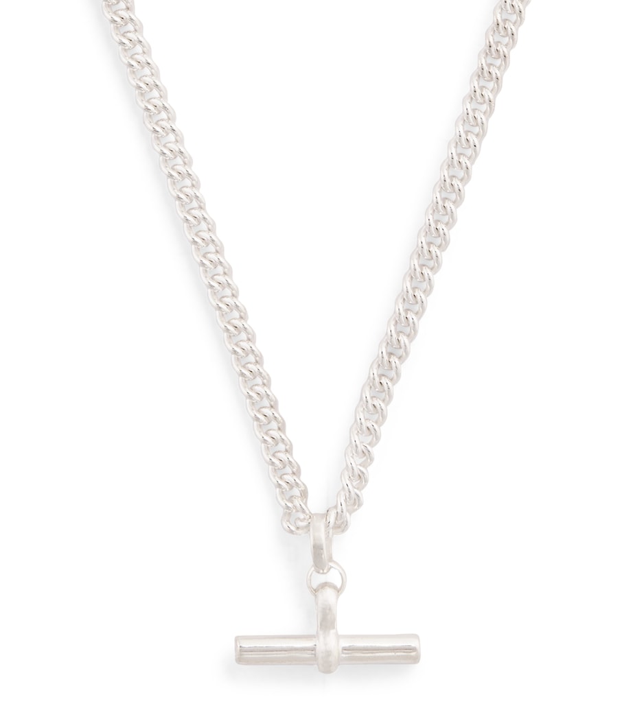 Sterling Silver T-Bar Curblink Chain Necklace SILVER Image 1