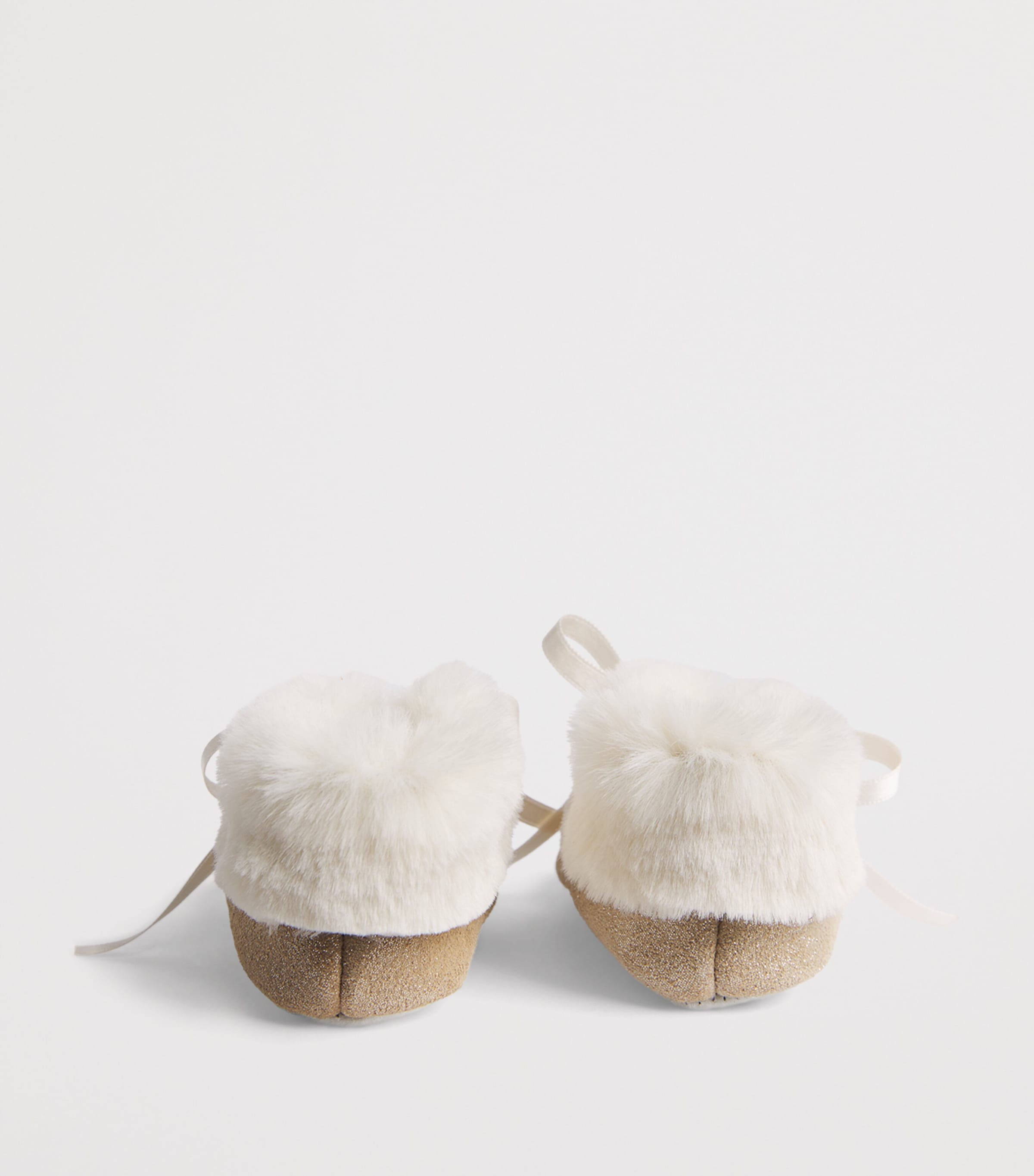 Tartine et Chocolat Suede Fleece-Trim Flats Or Image 3