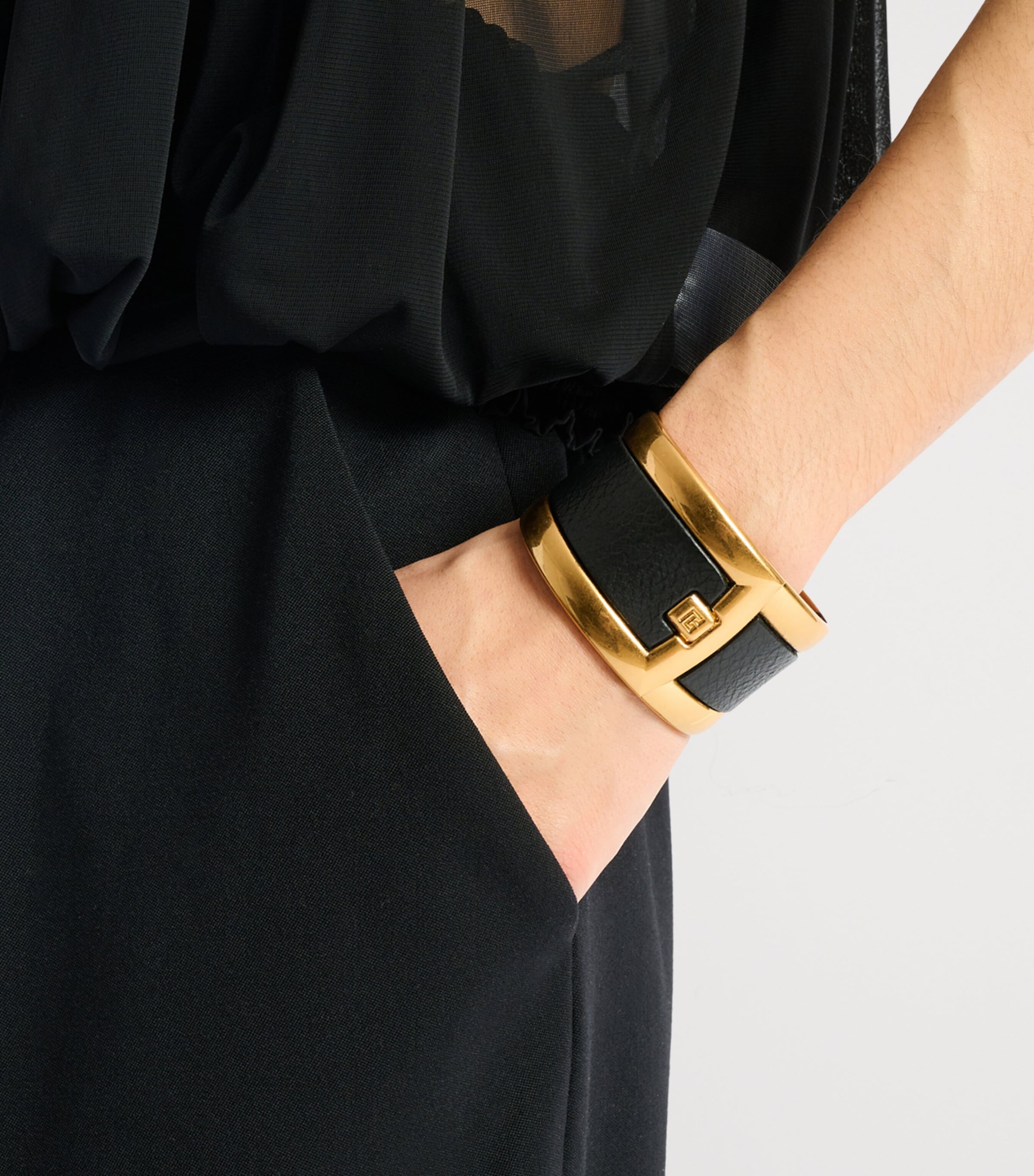 Balmain Gold-Tone Anthem Cuff Oro/noir Image 2