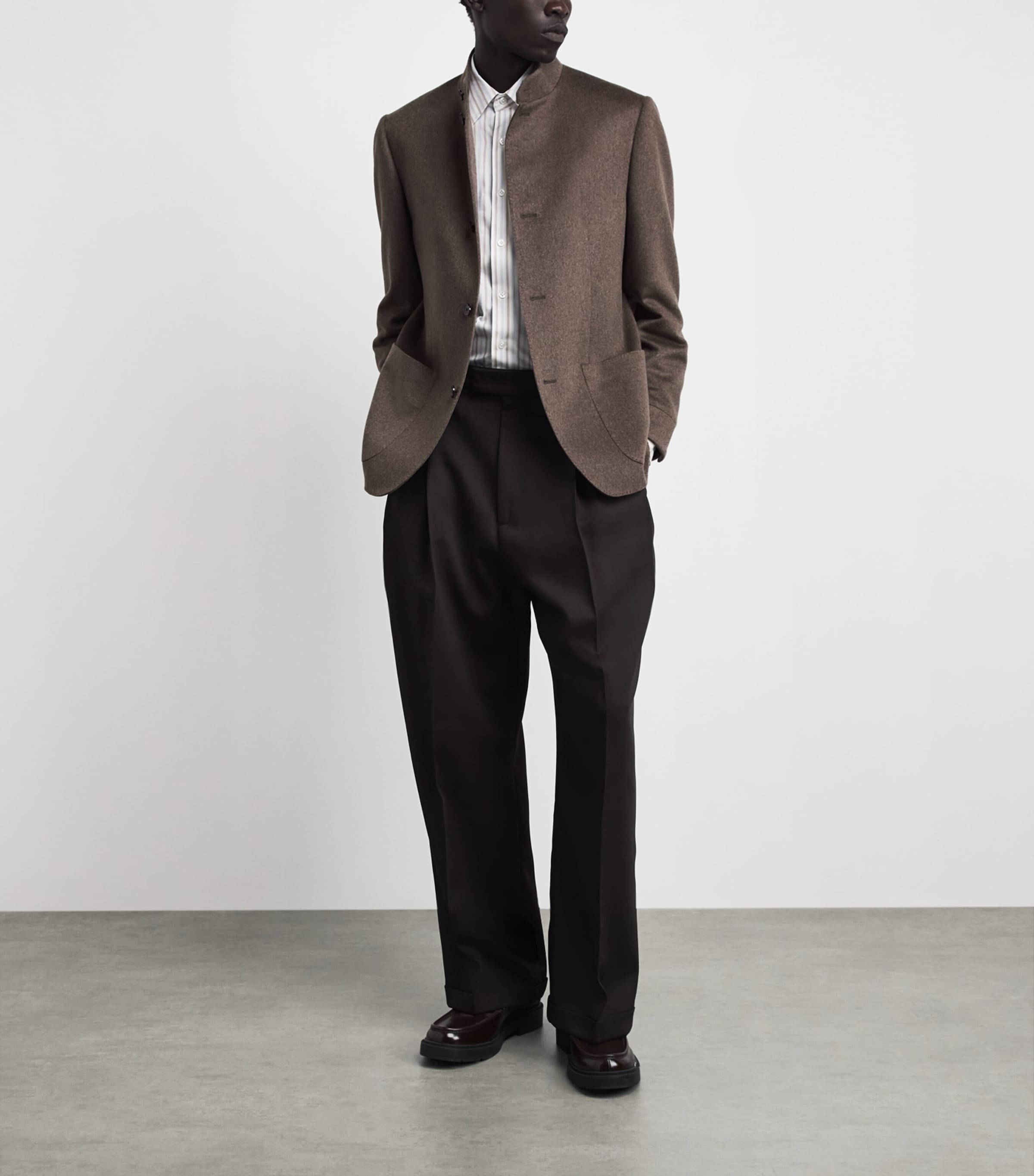 Lardini Mens Cashmere Jacket Taupe Image 2