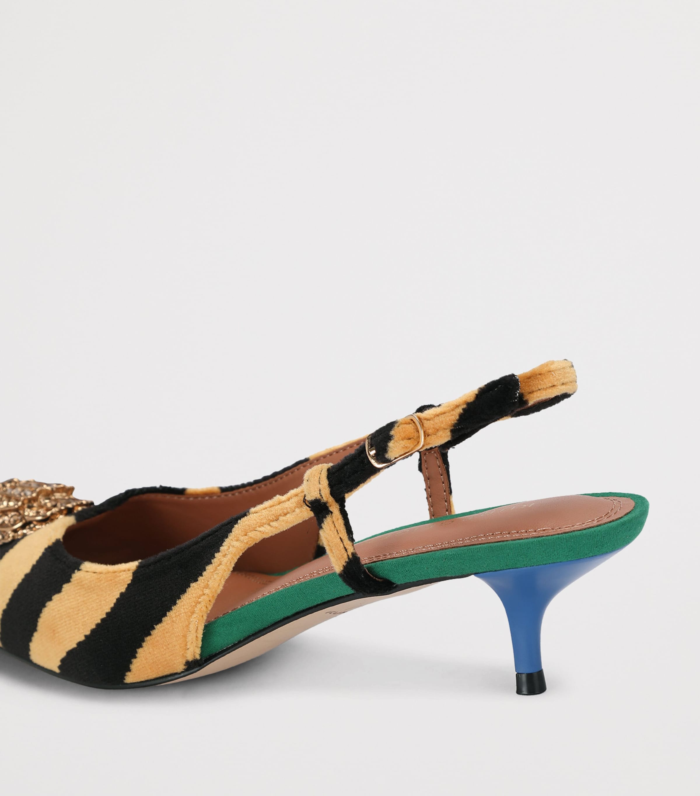 Kurt Geiger London Velvet Velsize Slingbacks Orange Image 3