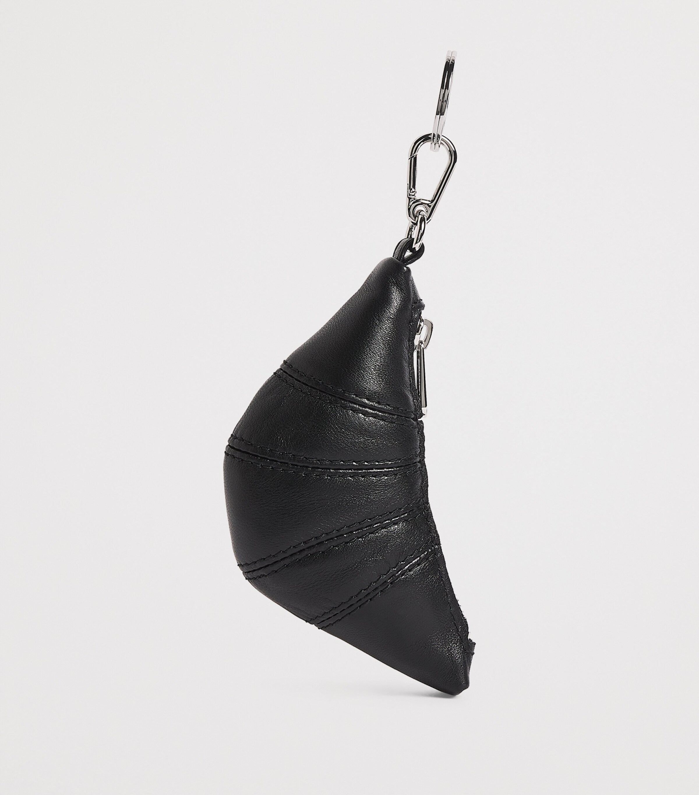 Nappa Leather Croissant Keyring BLACK BK999 Image 2
