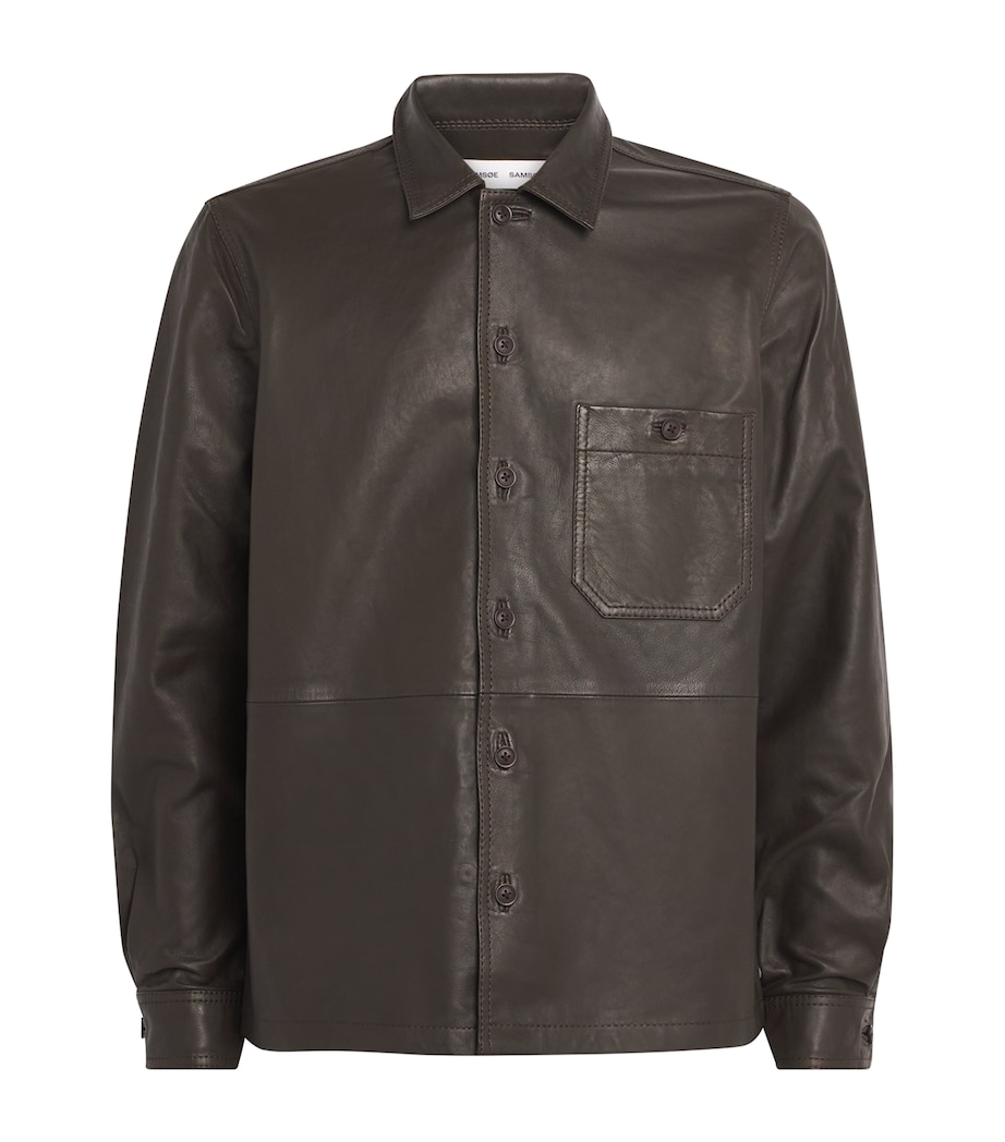 Leather Saruffo Overshirt TURKISH COFFEE Image 1