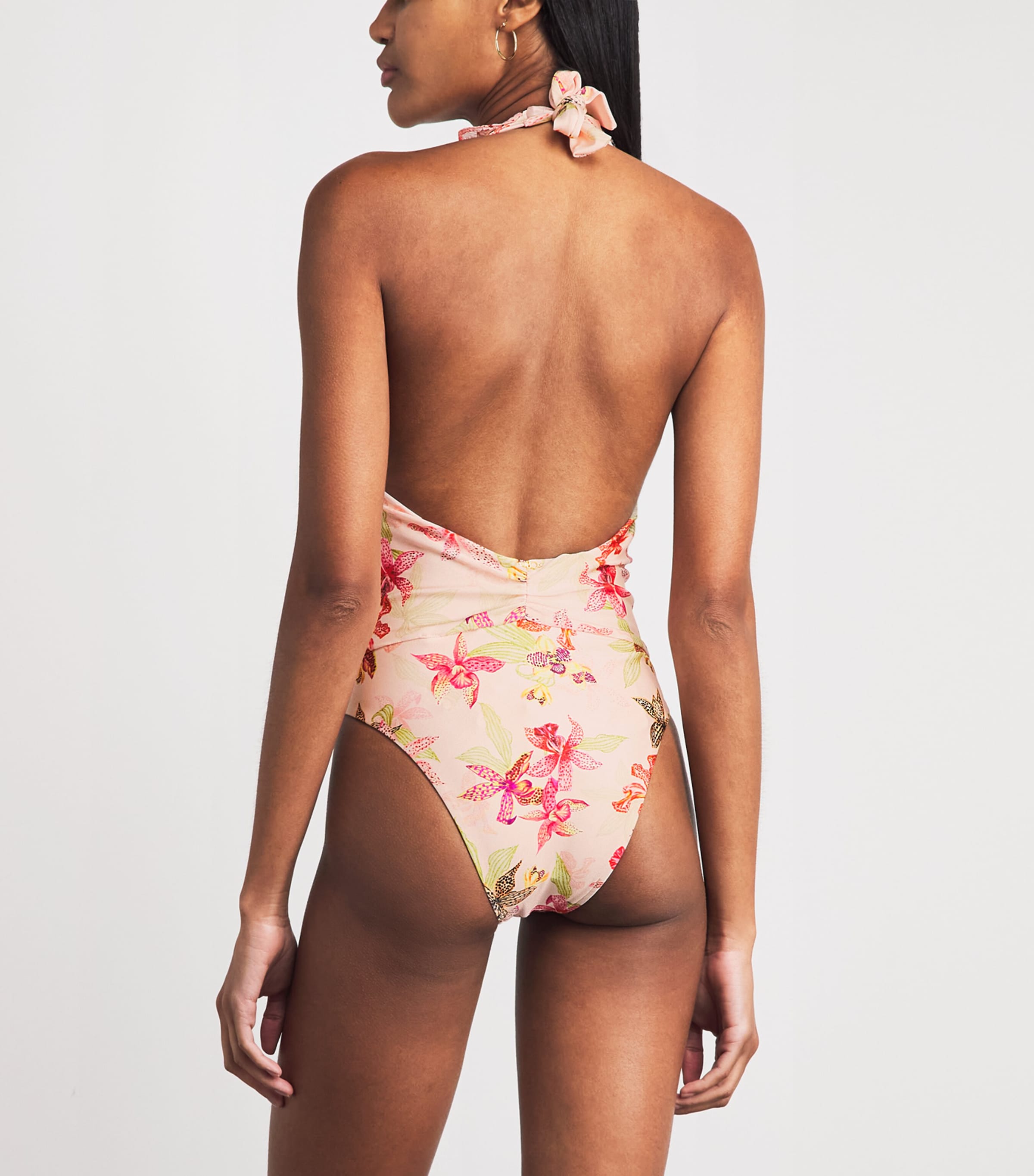PatBO Womens Ruffled Orchid Bloom Swimsuit Rose Image 3