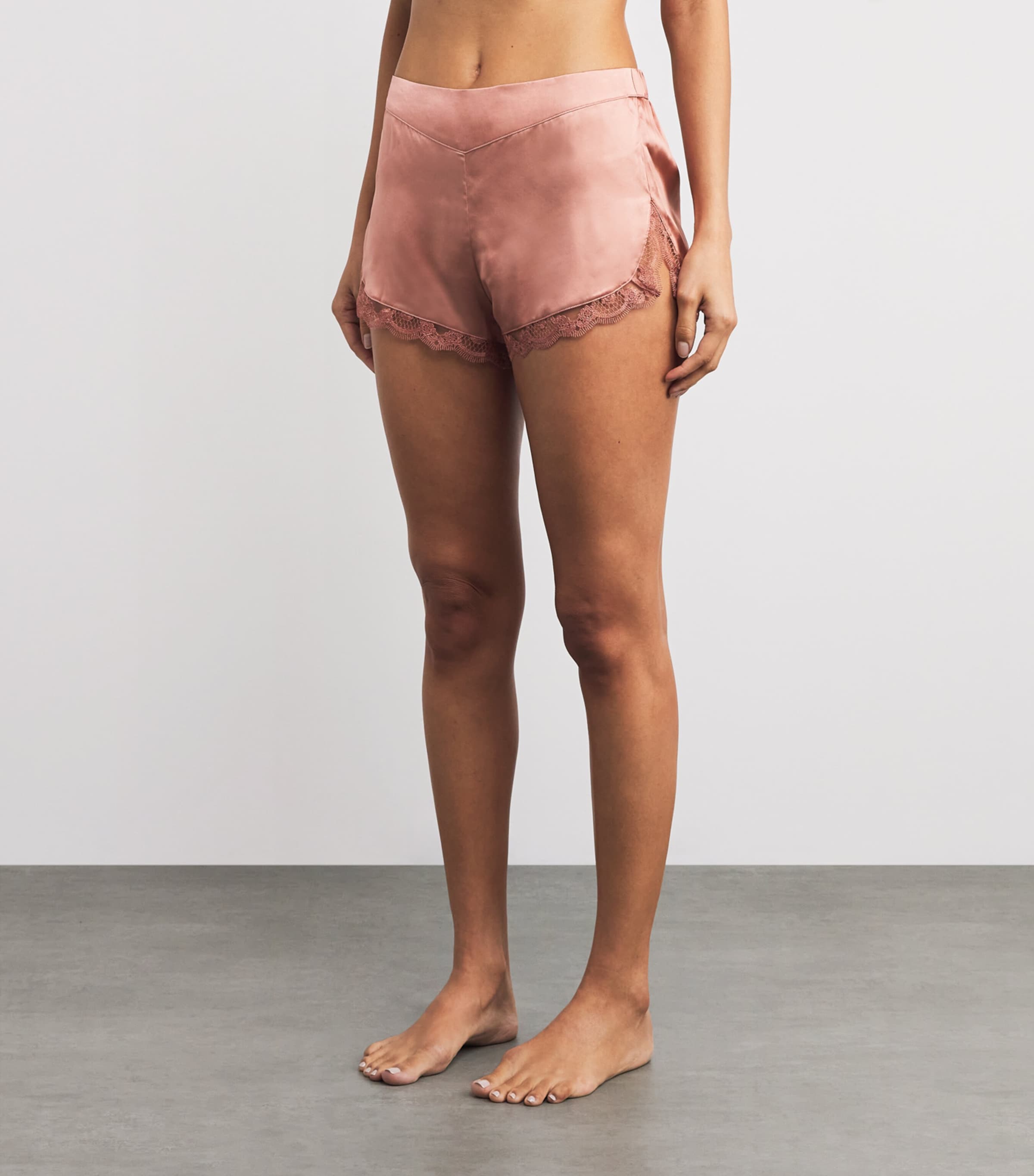 Silk-Blend Love Me Pyjama Shorts 469 SMOKEY PINK Image 3