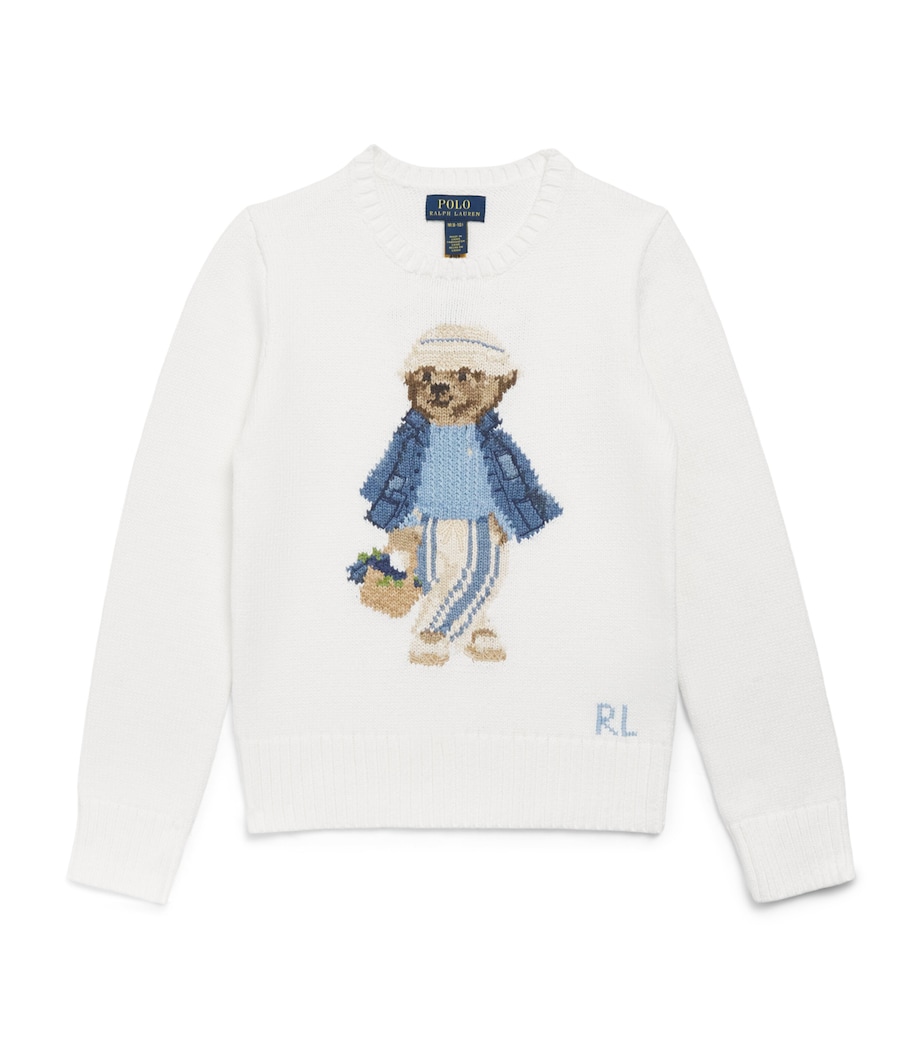 Ralph Lauren Kids Polo Bear Sweater (8-14 Years) White Image 1