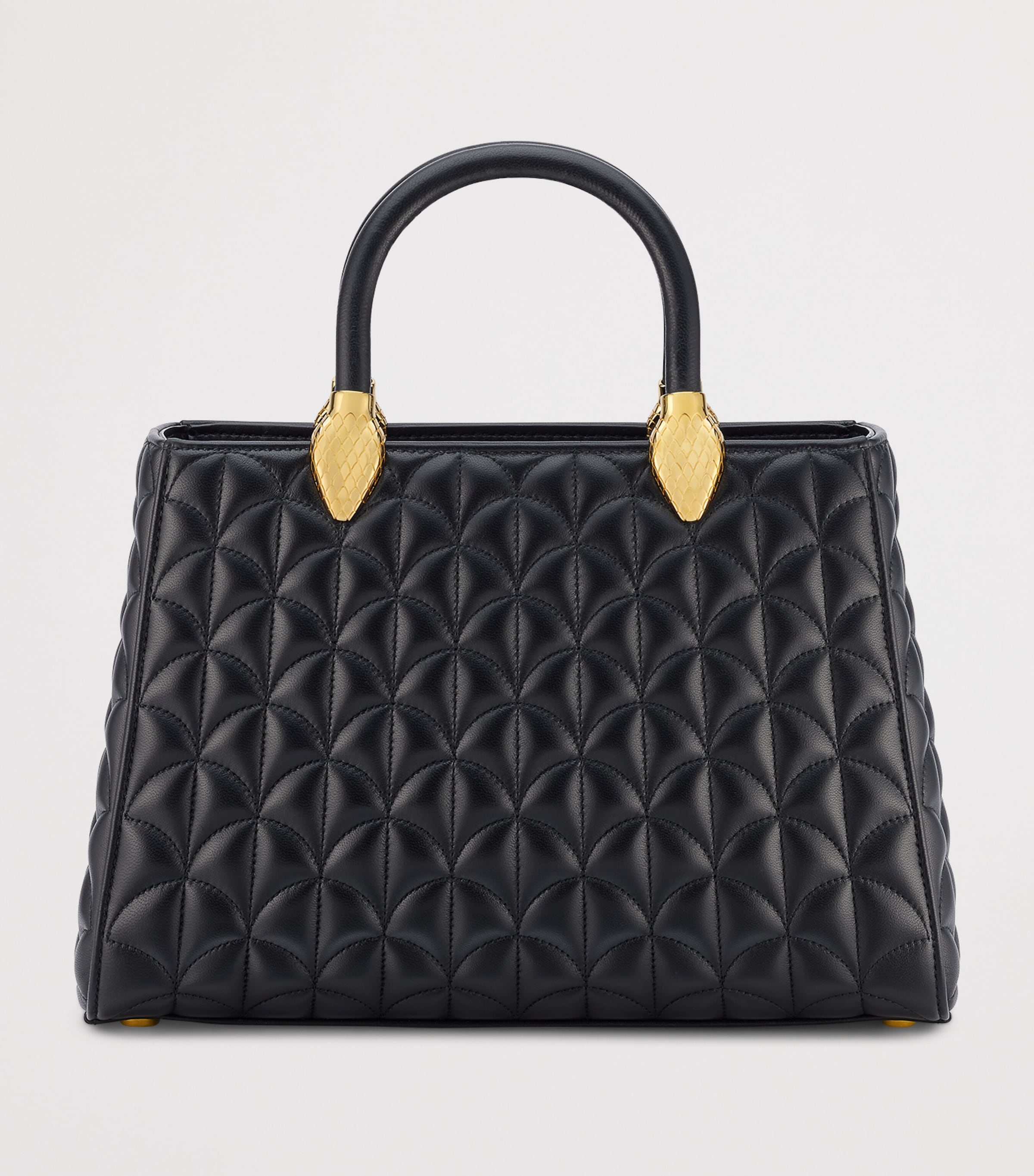 Bvlgari Leather Serpentine Duo Top-Handle Bag Black Image 2
