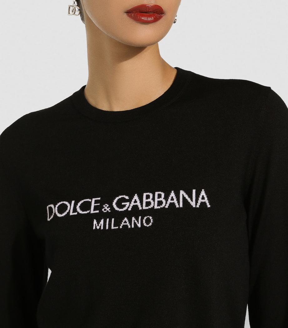 Wool Logo Sweater N0000-BLACK Image 4