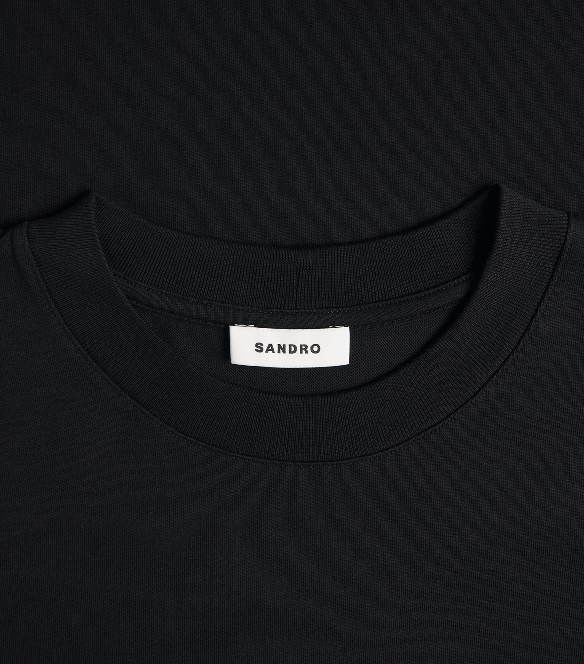 Sandro Paris Mens Cotton Oversized T-Shirt Black Image 6