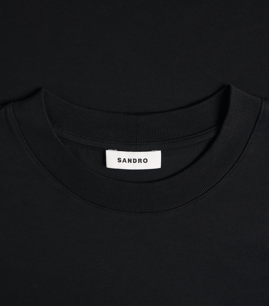 Sandro Paris Mens Cotton Oversized T-Shirt Black Image 6