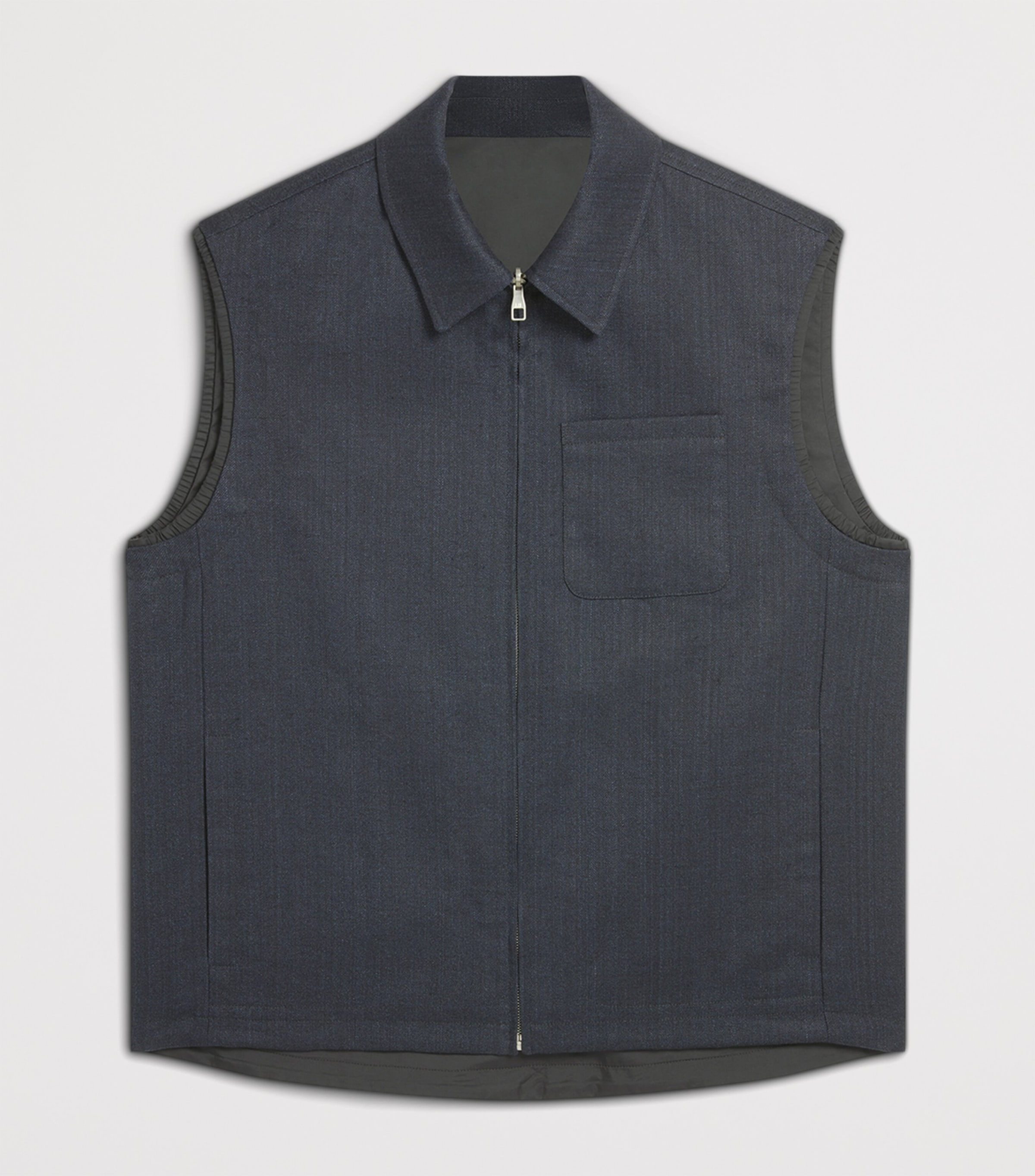 Linen Reversible Gilet 410NAVY Image 2