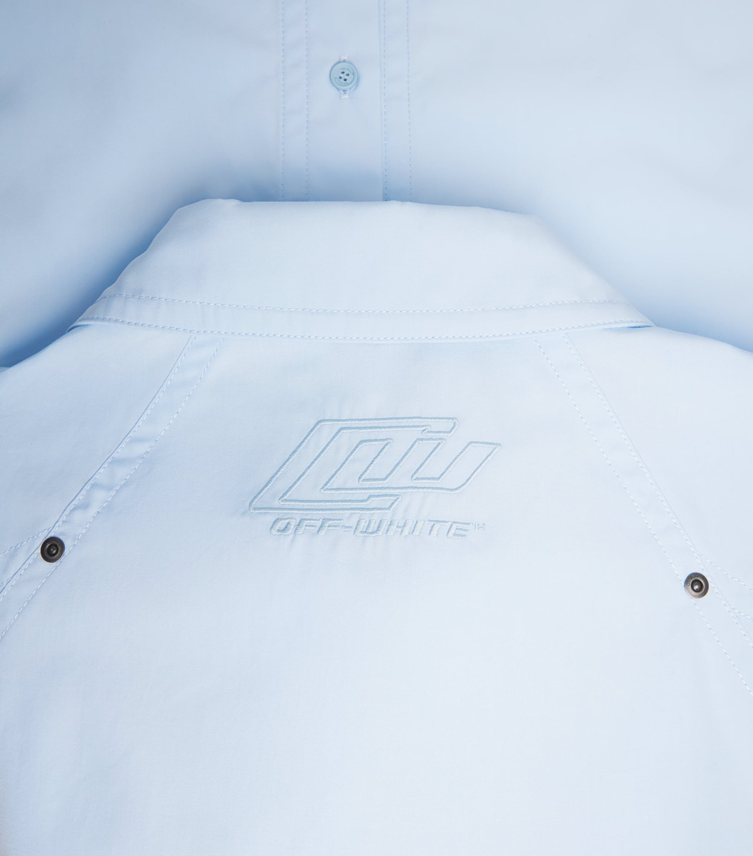 Cotton Poplin Embroidered Shirt BLUE Image 5