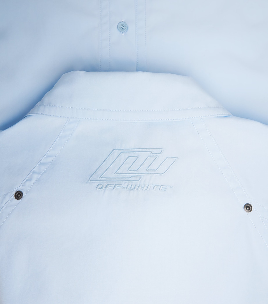 Cotton Poplin Embroidered Shirt BLUE Image 5