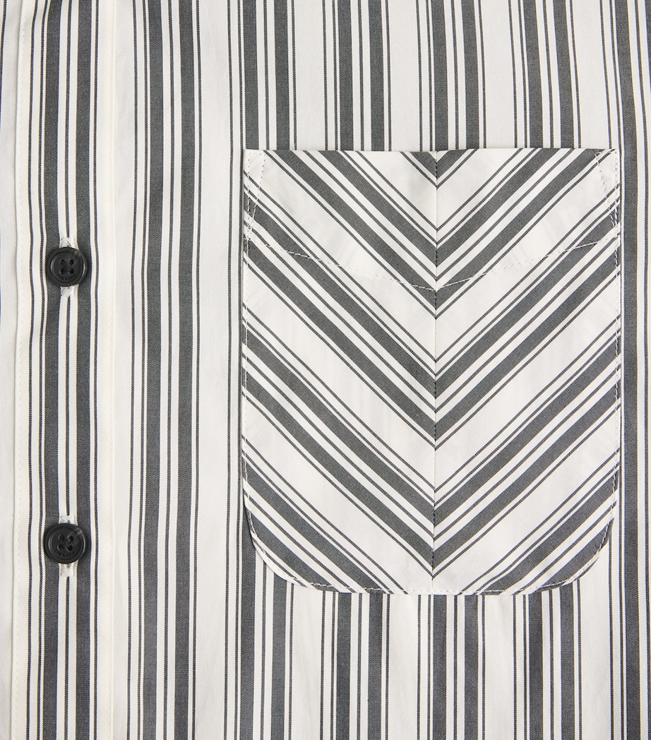 Rag & Bone Womens Cropped-Sleeve Stripe Lucia Shirt Charcstrp Image 6