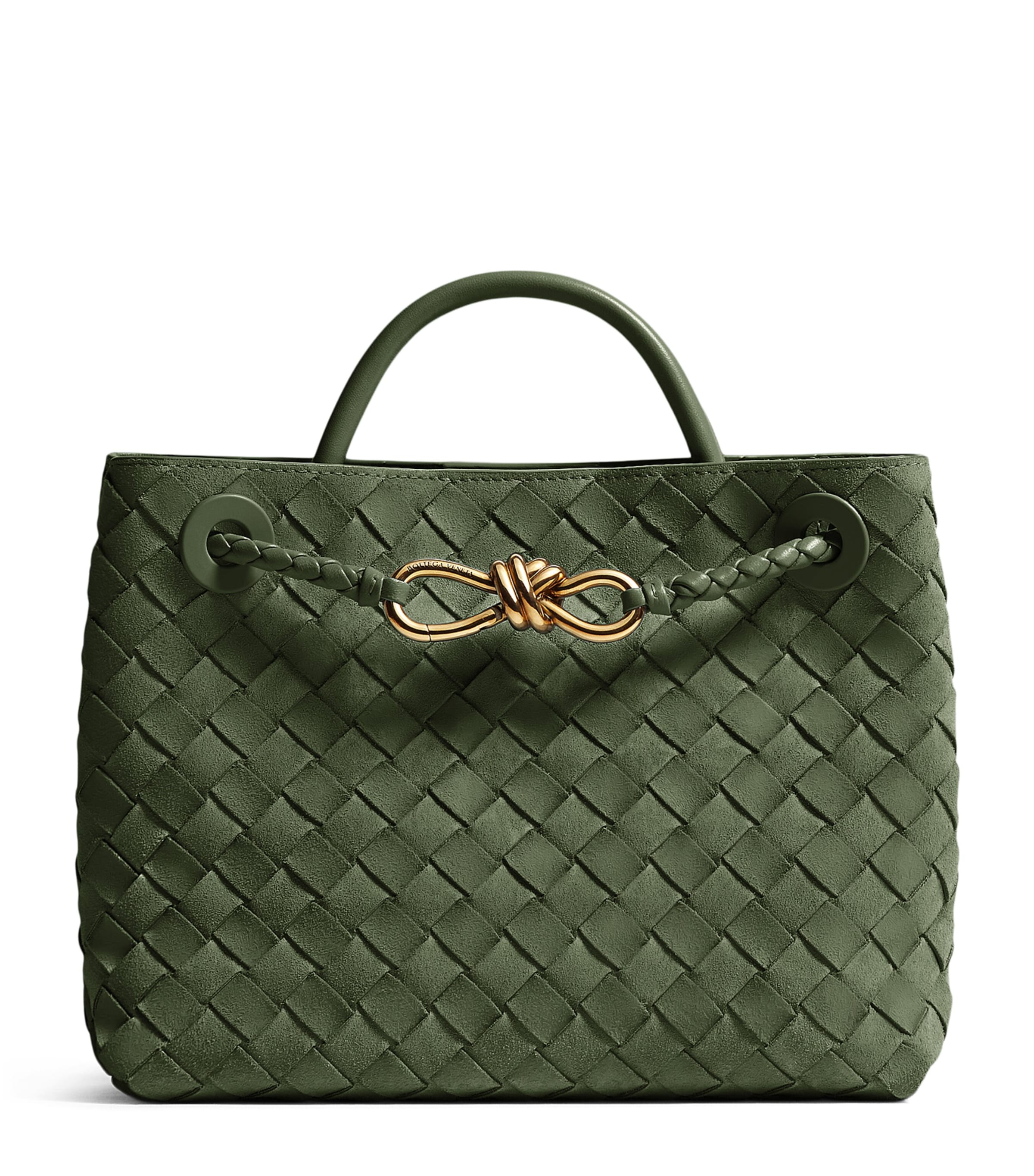 Bottega Veneta Small Suede Andiamo Top-Handle Bag Image 1