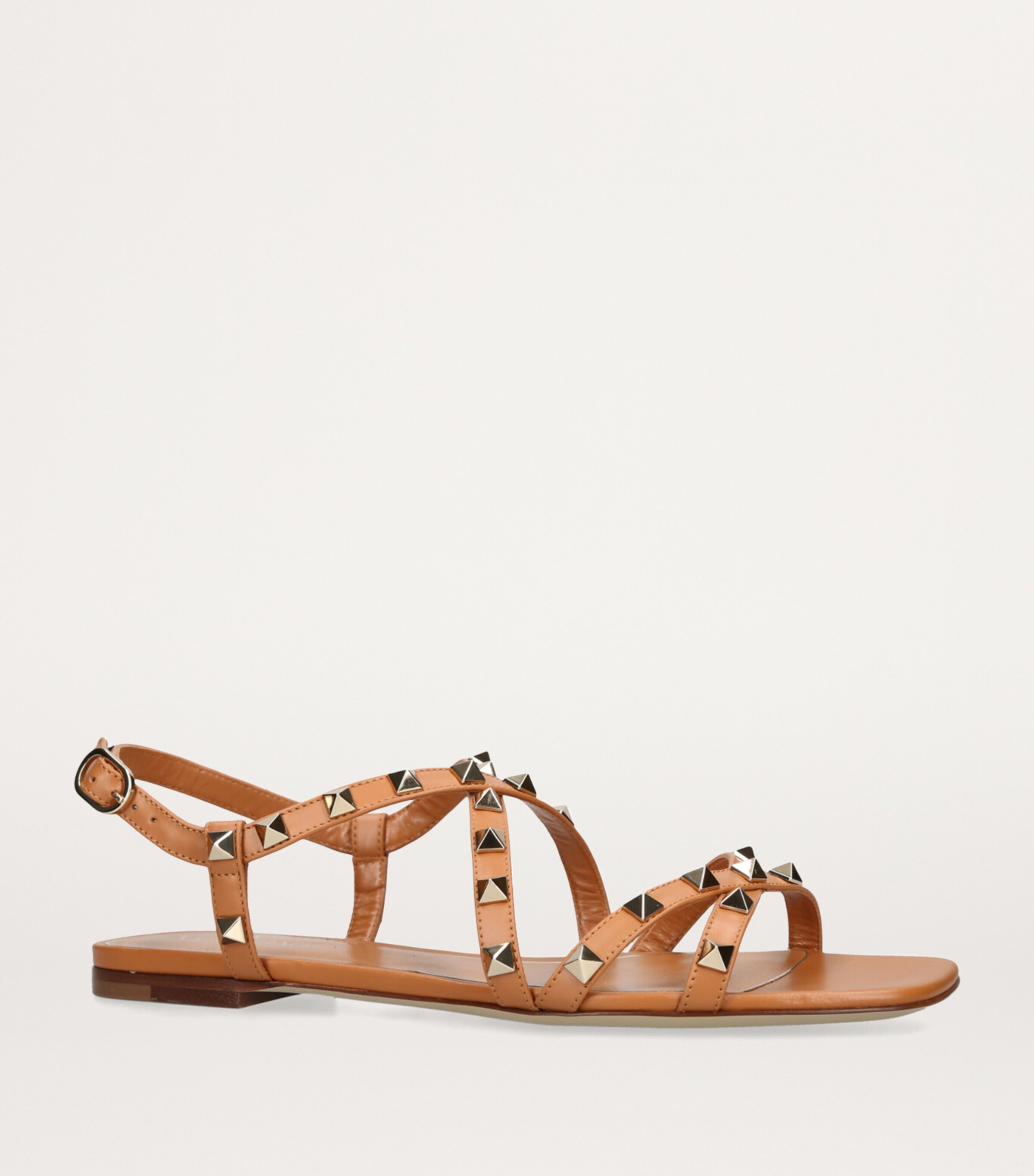 Valentino Garavani Leather Rockstud Sandals Brown Image 4