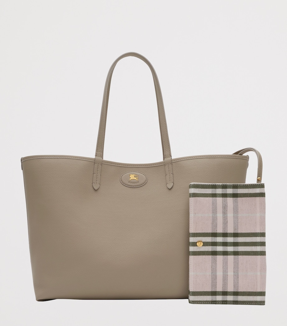 Burberry Womens Medium Leather Reversible Bloomsbury Tote Mushroom/mallow Pink Image 2