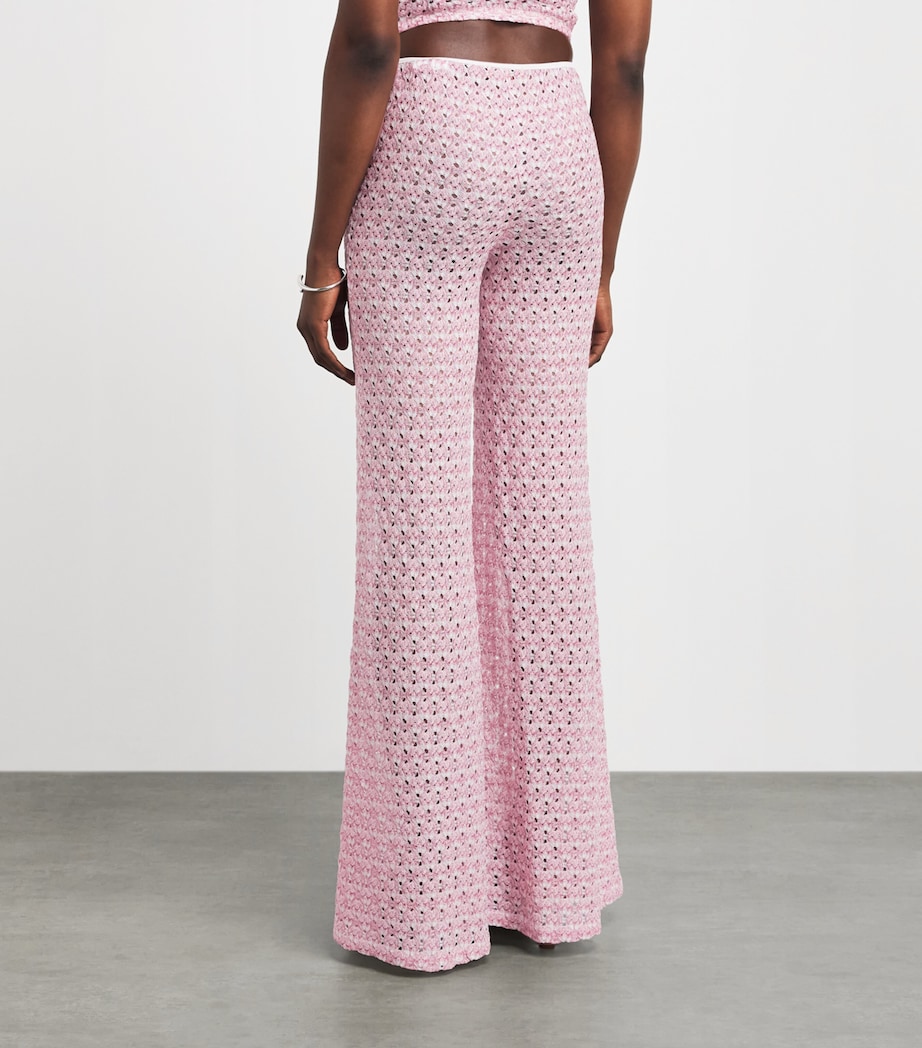 Missoni Womens Metallic Wide-Leg Trousers Pink Image 5