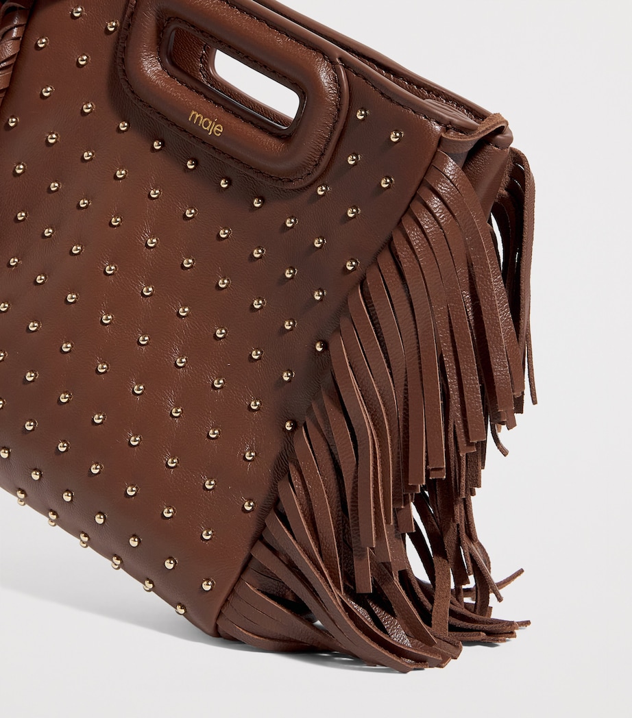 Leather M Studded Mini Bag BROWN Image 4