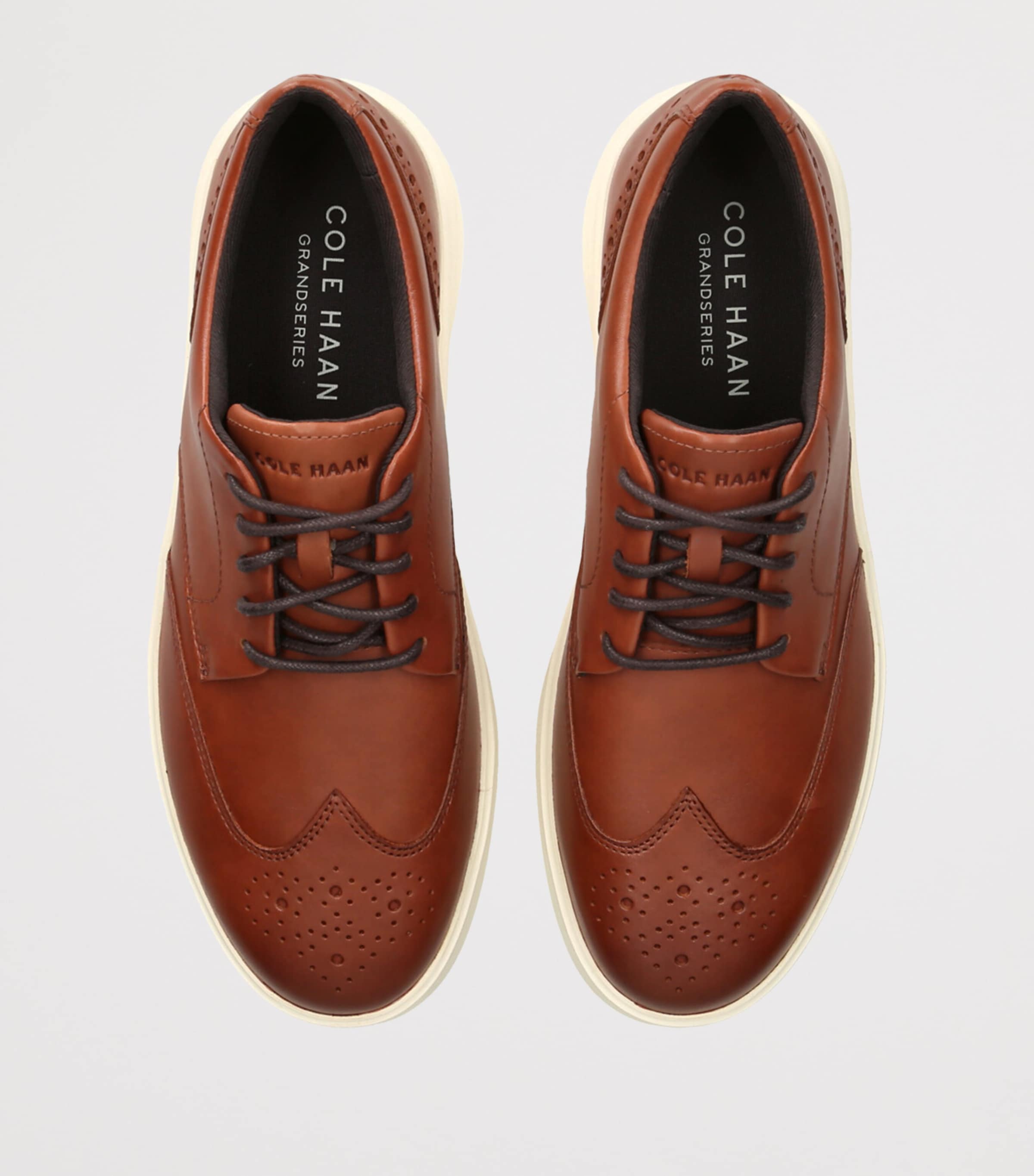 Leather Grand Crosscourt Oxford Sneakers TAN Image 4