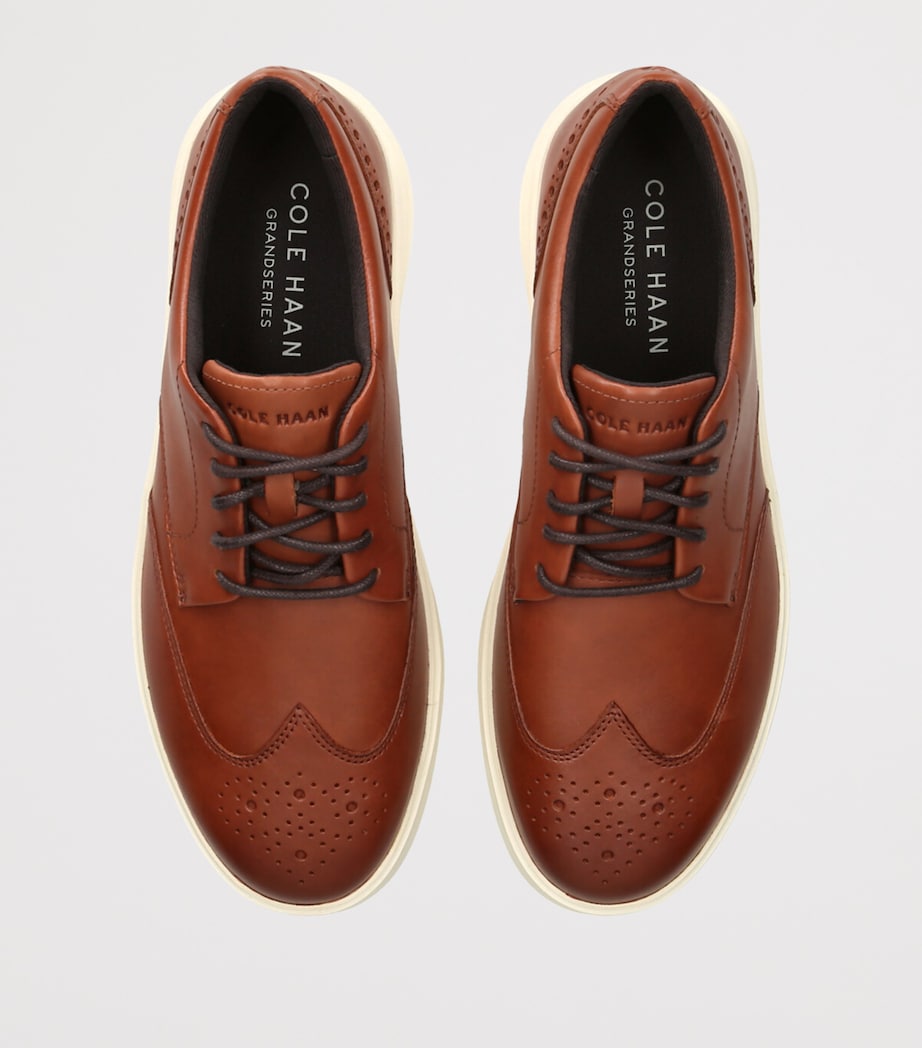 Leather Grand Crosscourt Oxford Sneakers TAN Image 4