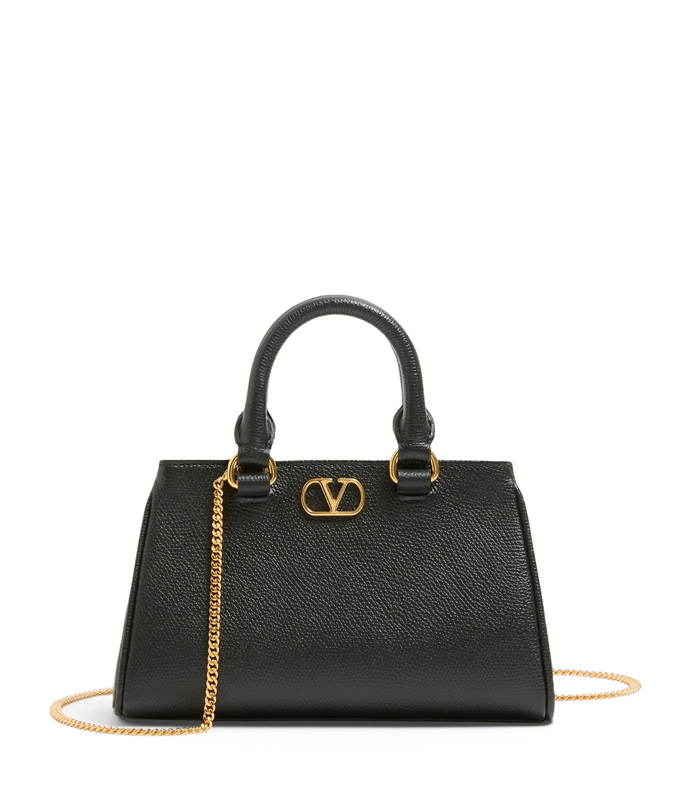 Valentino Garavani Mini Leather VLogo Signature Top-Handle Bag Image 1