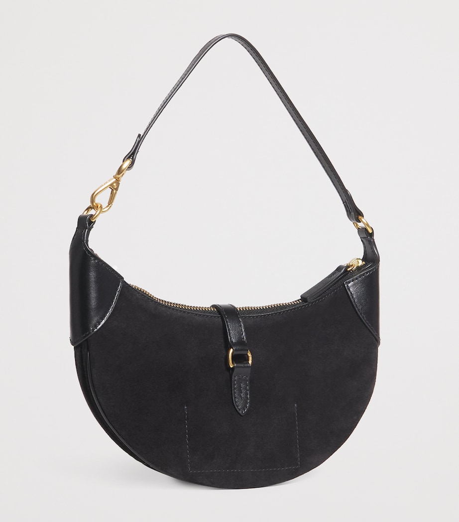 Small Suede ID Shoulder Bag BLACK/G L Image 3