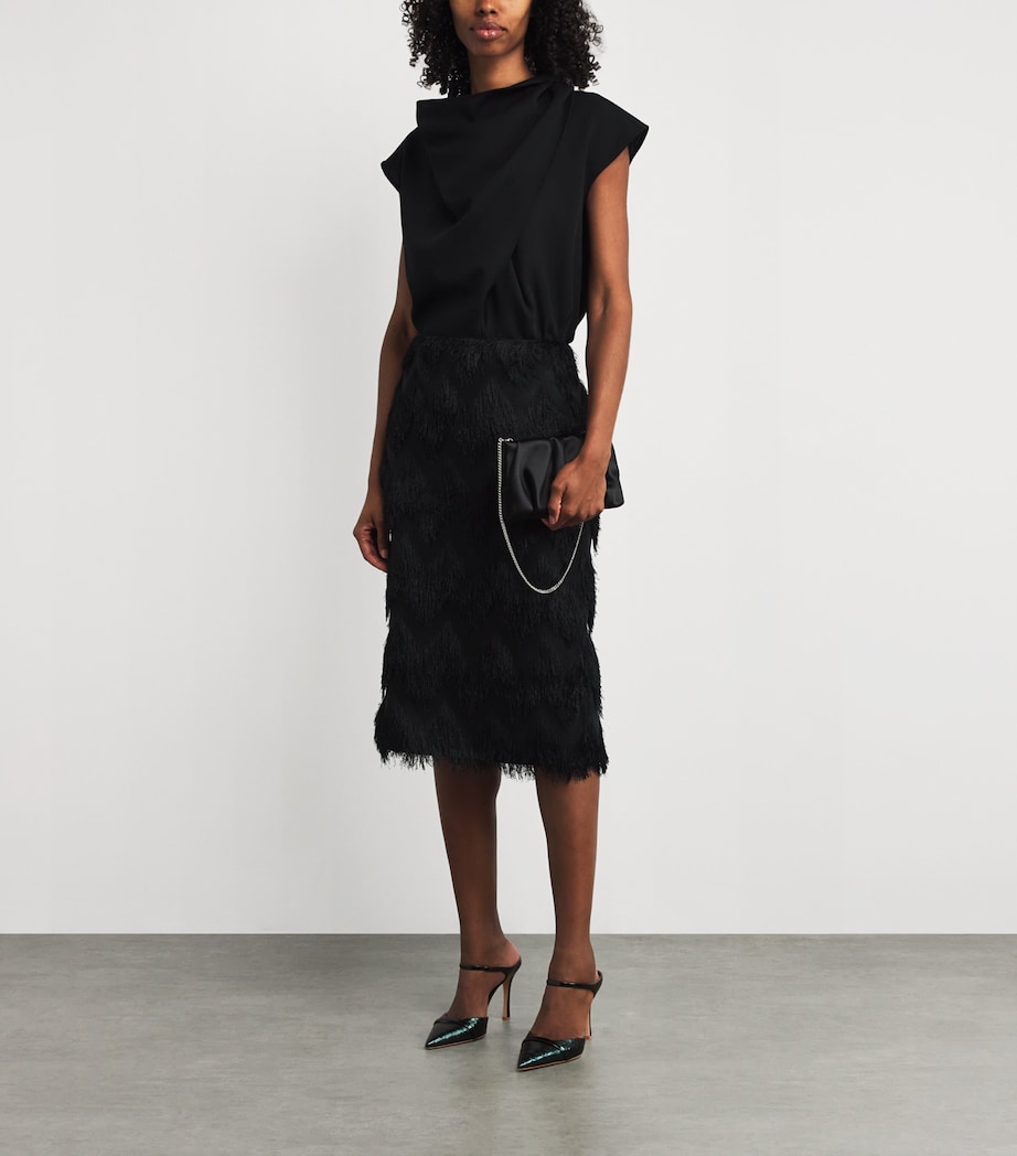 Leather Crocodile-Effect Uma Pumps 90 DARK GREEN Image 6