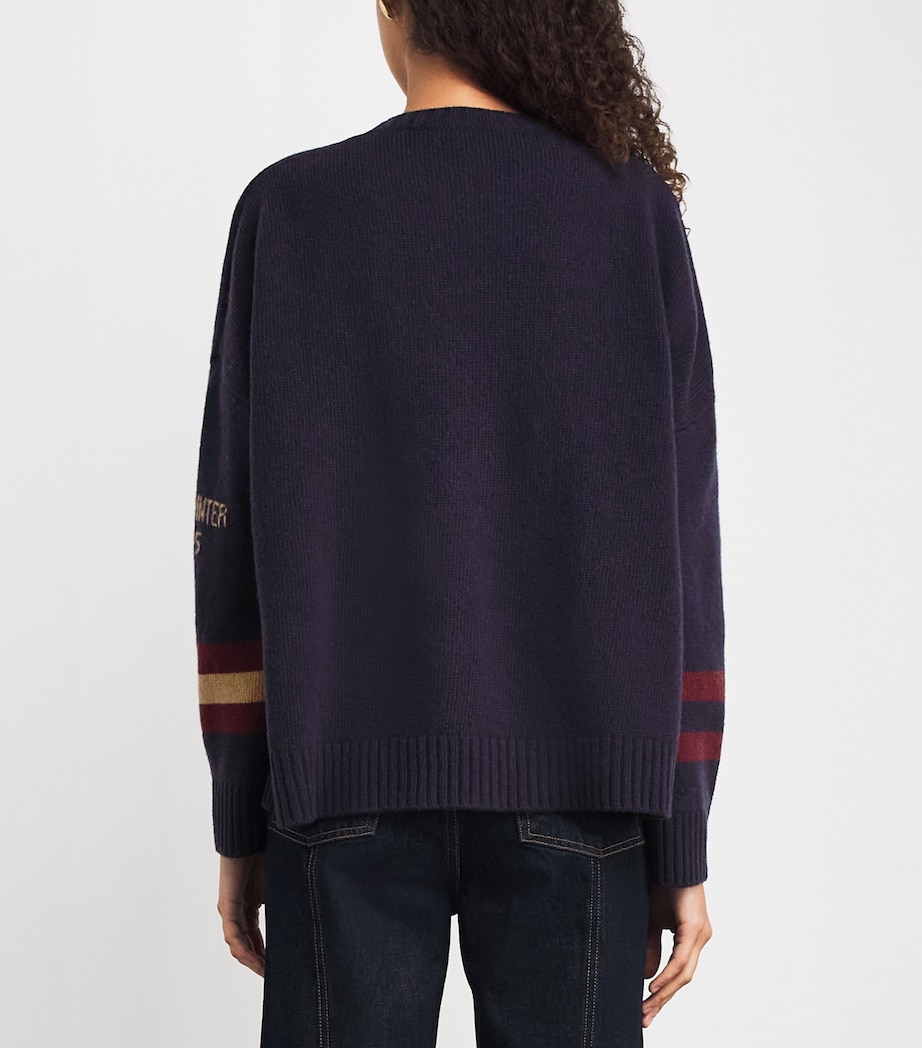 Wool Jacquard-Knit Sweater NAVY Image 4