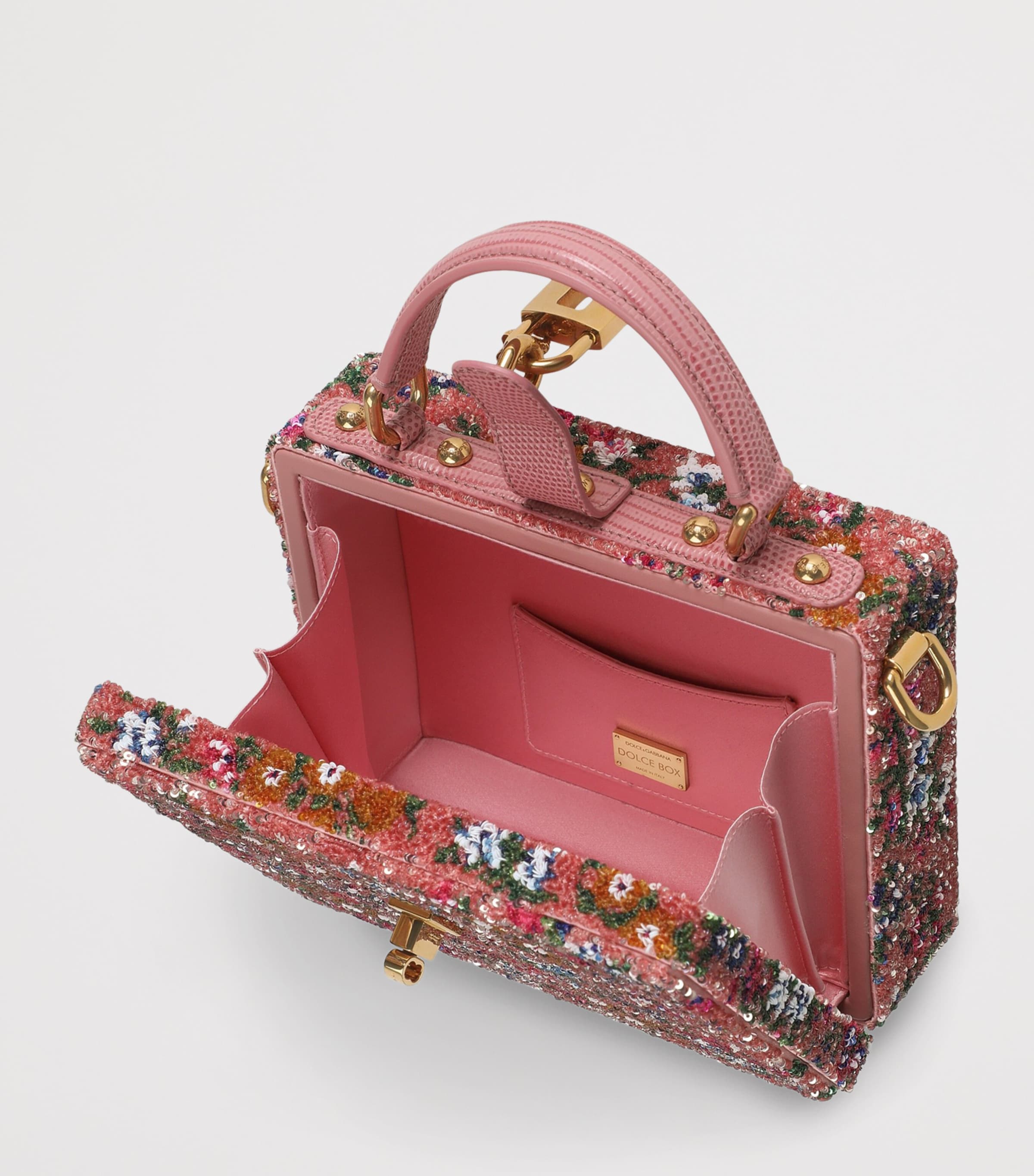 Dolce&Gabbana Embellished Dolce Box Top-Handle Bag Pink/mult Image 7