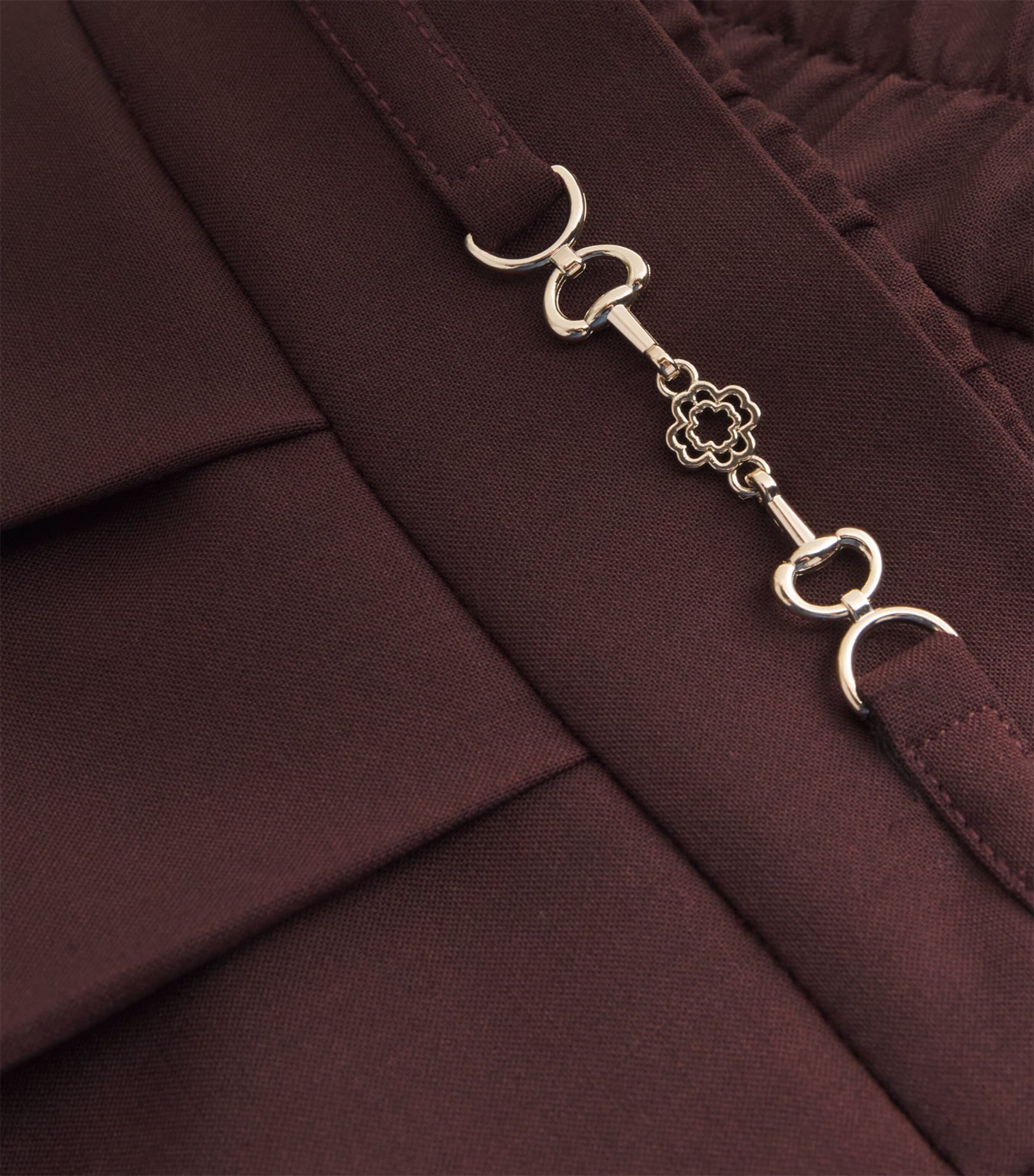 Wool-Blend Pleated Mini Skirt BURGUNDY Image 5