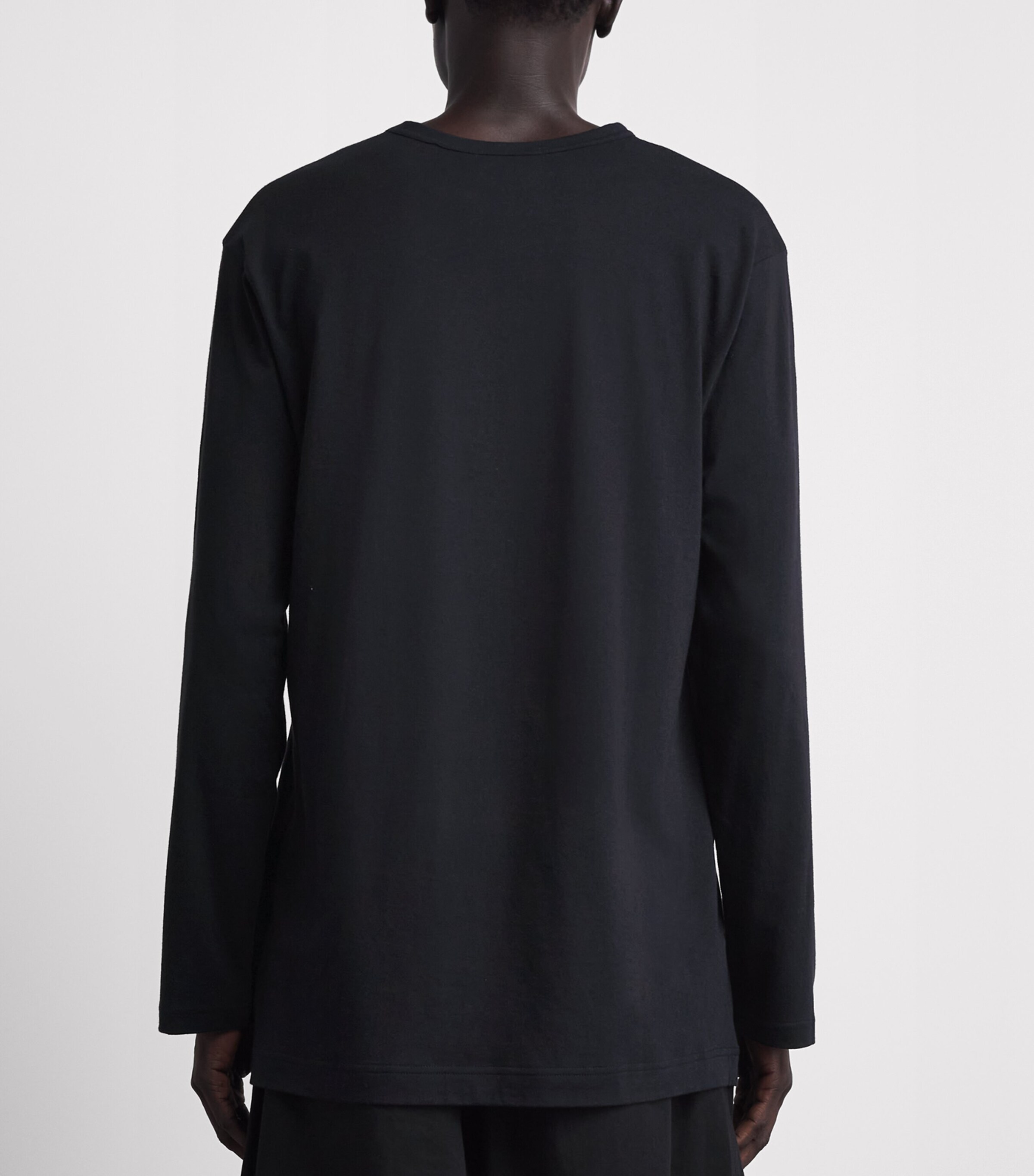 Yohji Yamamoto Mens Cotton Printed Long-Sleeve T-Shirt Black Image 5