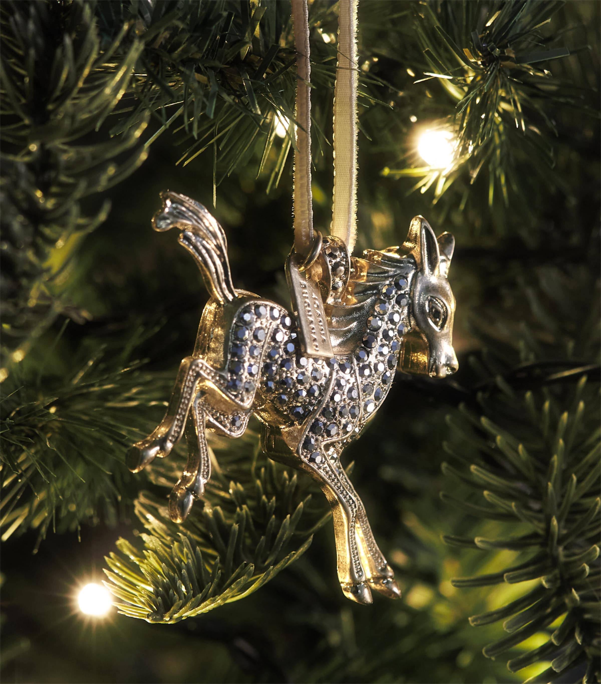 Joanna Buchanan Crystal-Embellished Horse Tree Decoration Gold Image 3