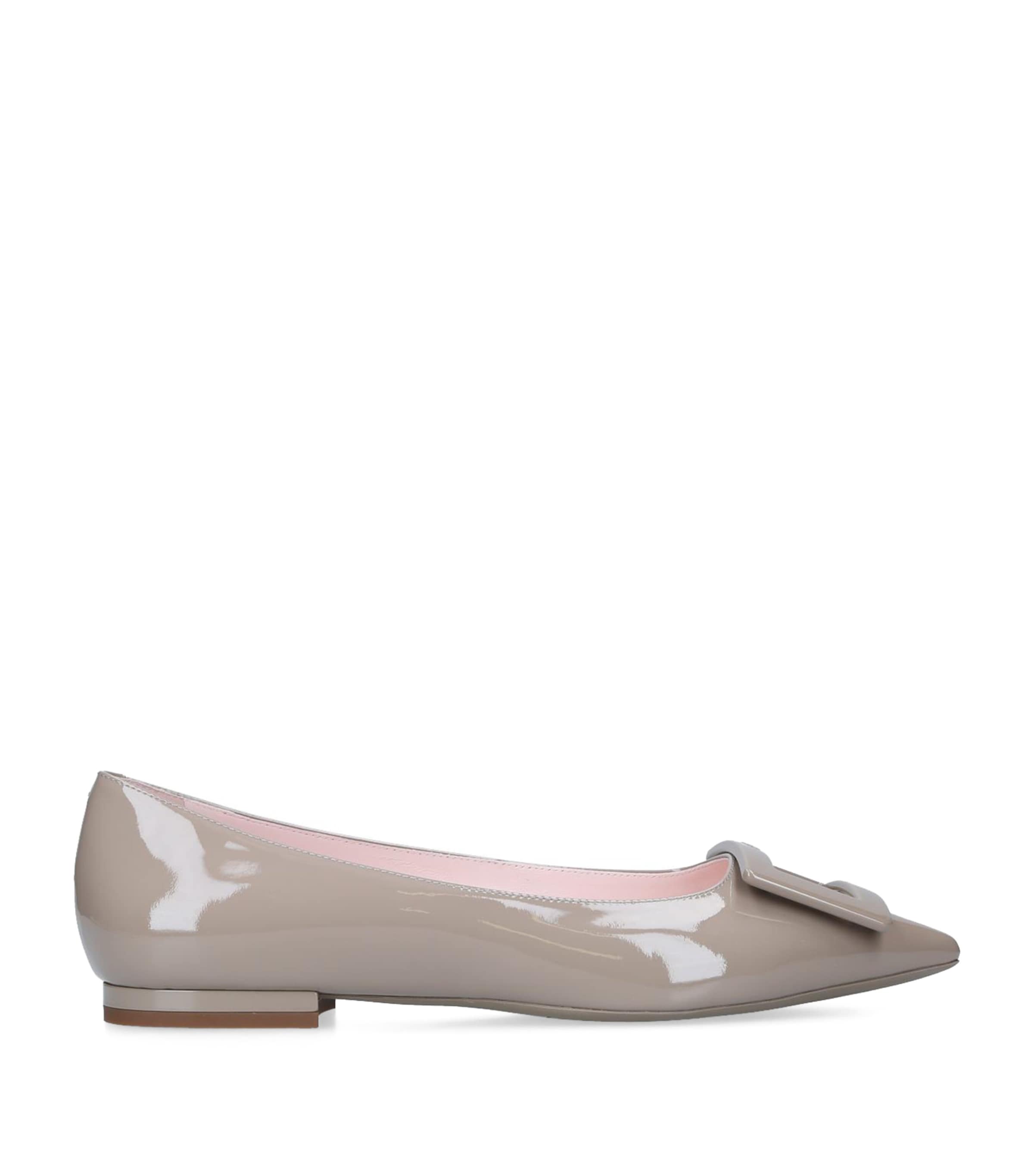 Roger Vivier Leather Gommettine Ballet Flats Taupe Image 3
