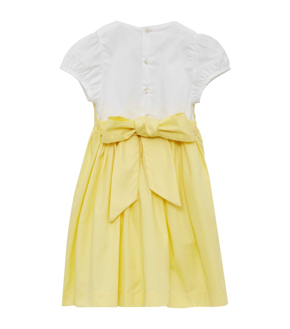 Smocked Rose Dress (12-18 Months) LEMON/WHITE Image 2