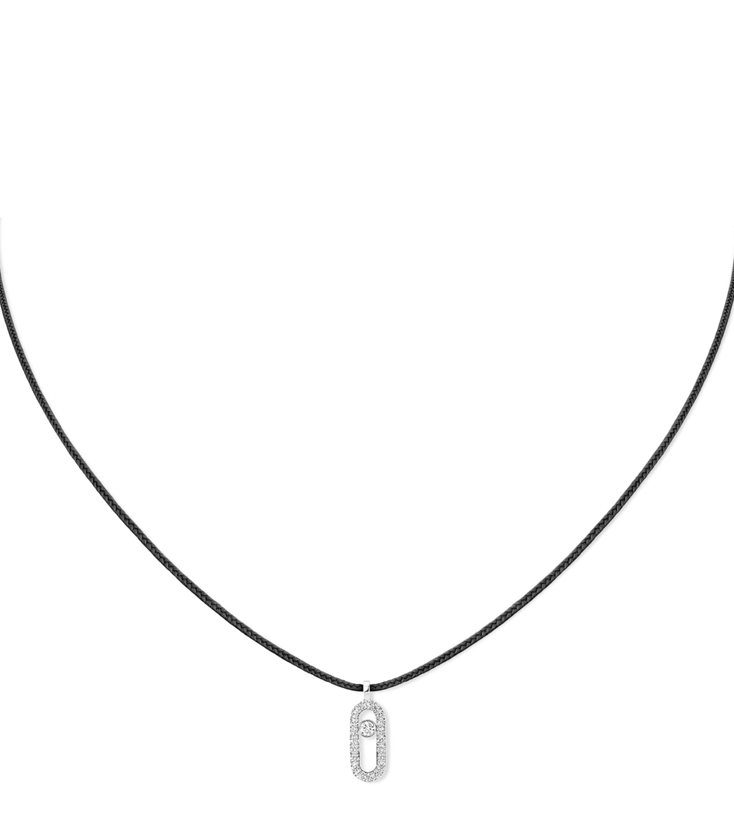 Messika White Gold And Diamond  Cares Necklace In Metallic