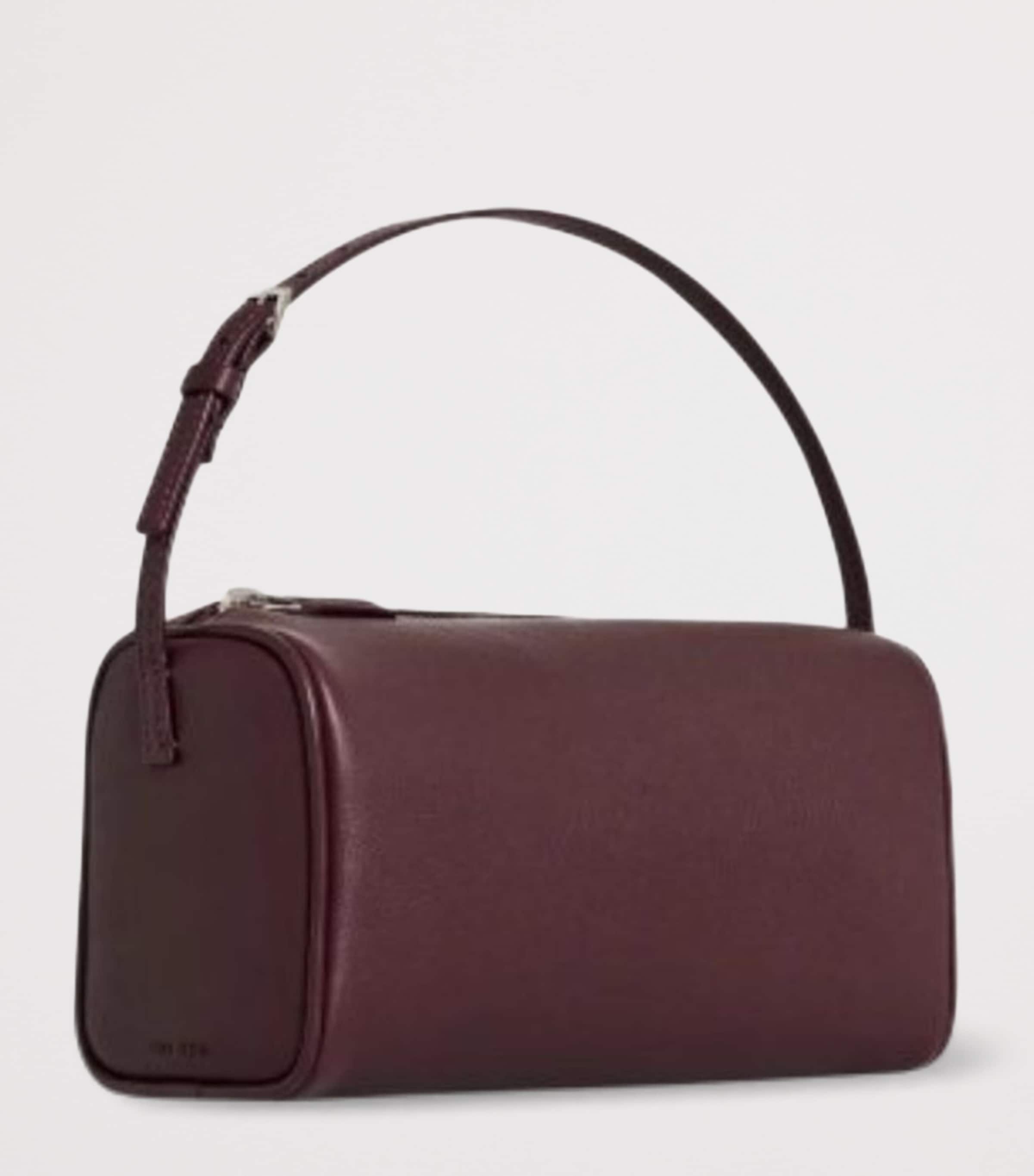 The Row '90s Leather Top-Handle Bag Burgundy Ans Image 2