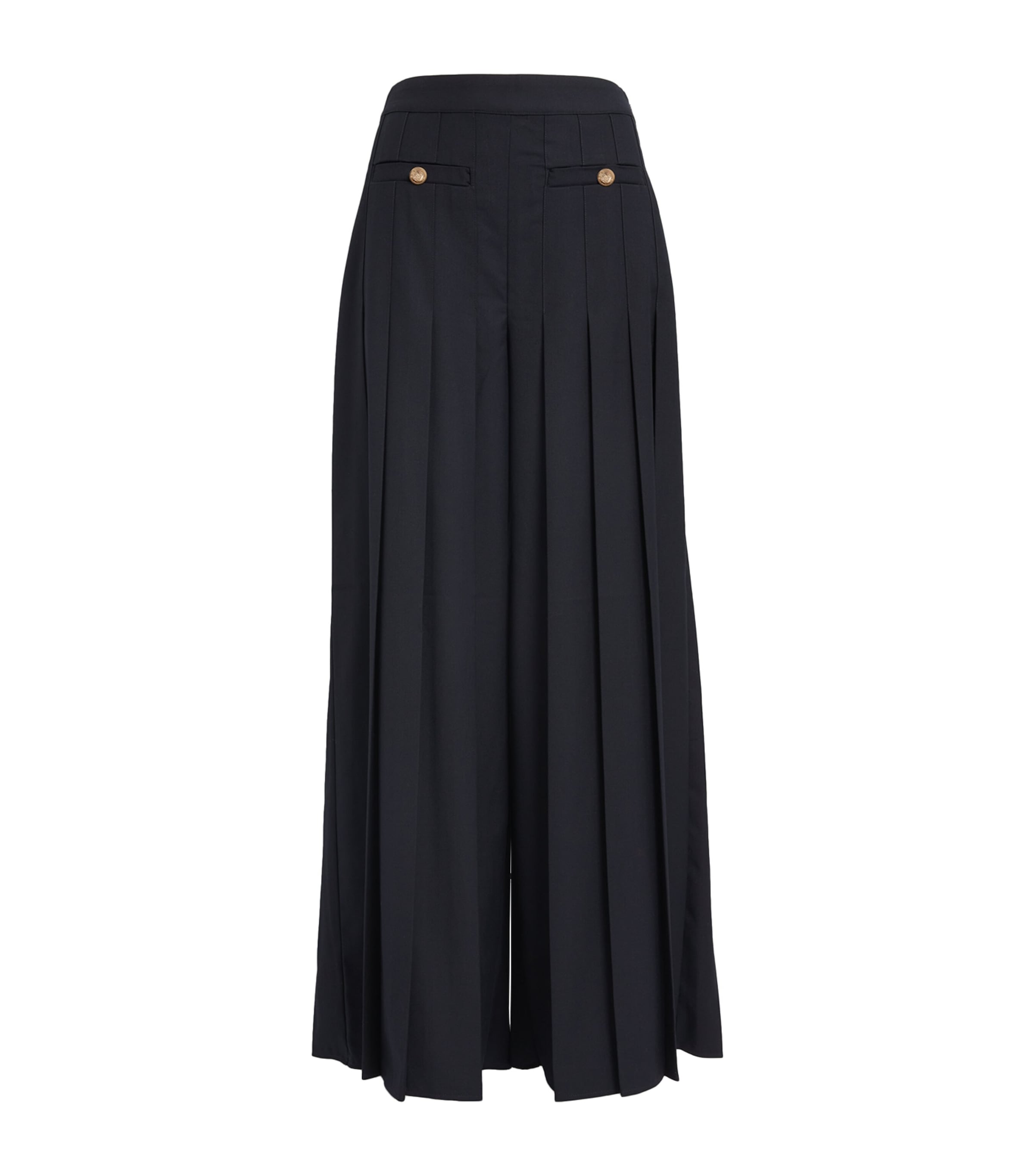 Claudie Pierlot Pleated Wide-leg Trousers In Blue