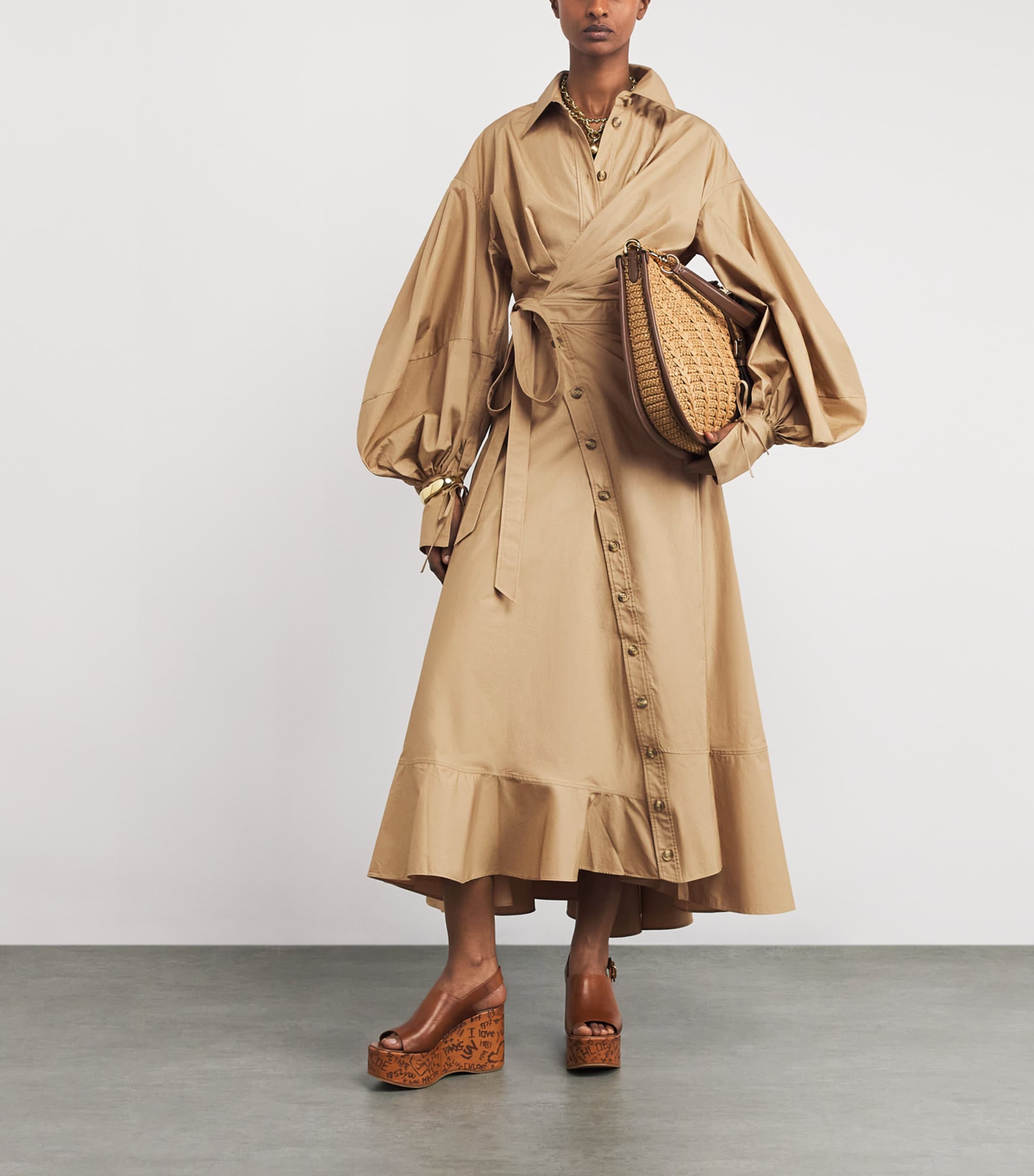 Cotton Rebellion Midi Dress OLV OLIVE Image 2