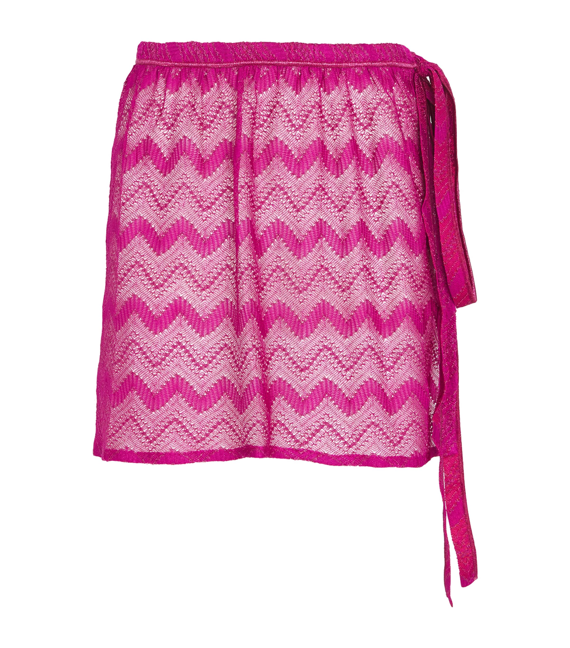 Missoni Wrap Cover-up Mini Skirt In Burgundy