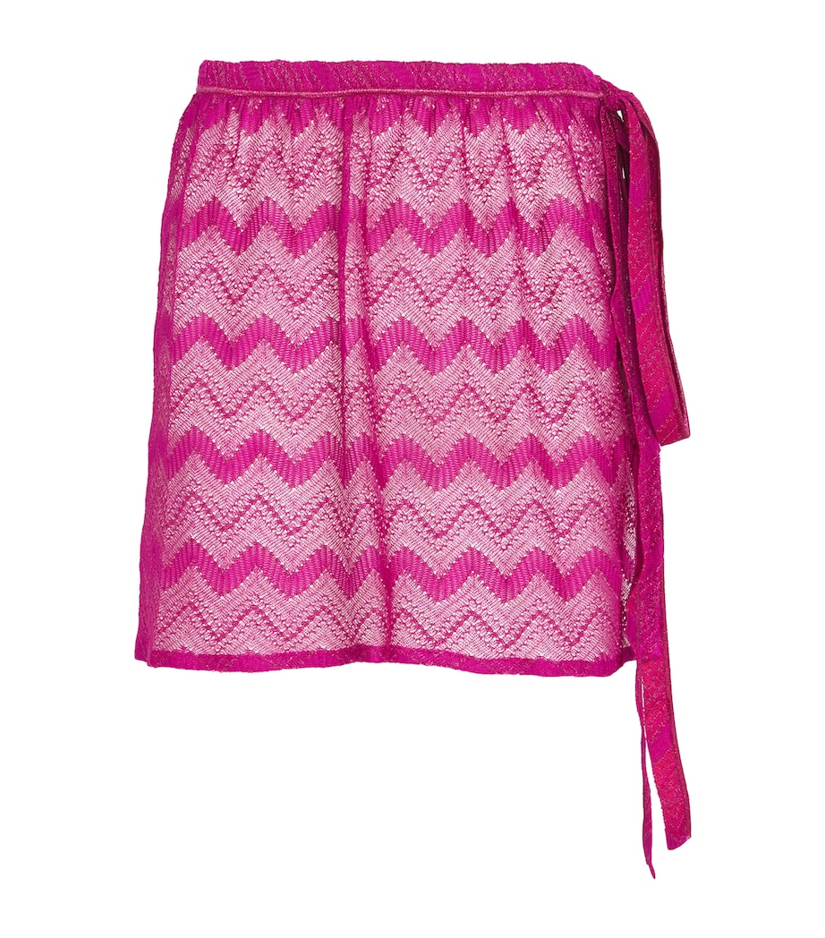 Wrap Cover-Up Mini Skirt S5074 BURGUNDY W/LME Image 1