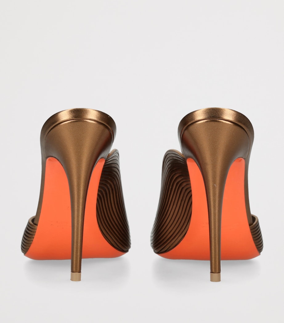 Santoni Nappa Leather Serpentine Mules 105 Gold Image 2