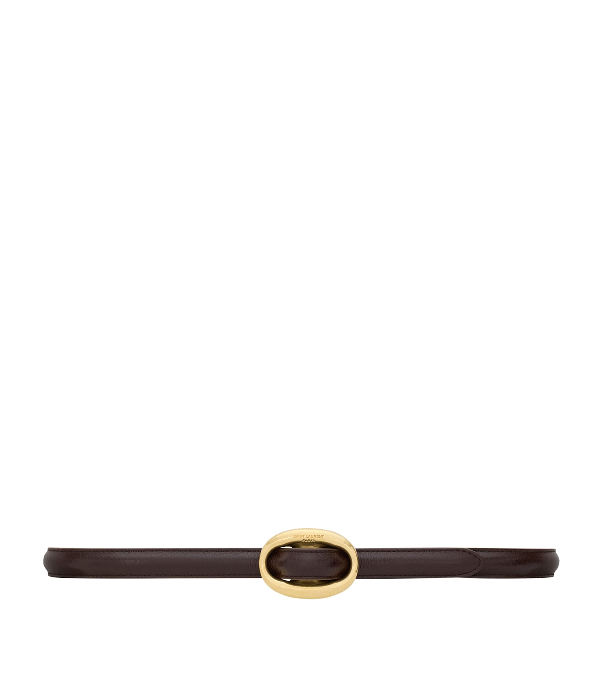 ベルト Saint Laurent OVAL BUCKLE BELT oval buckle thin belt in smooth leather | Saint Laurent | YSL AT