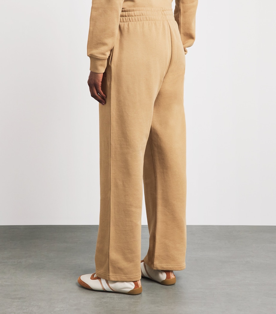 Harrods Womens Cotton Jersey Wide-Leg Sweatpants Camel Image 5