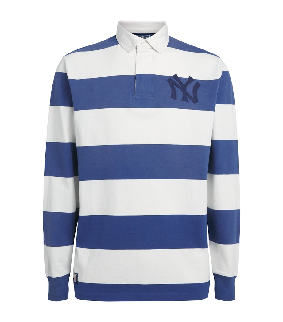 Polo Ralph Lauren Mens x Yankees Cotton Stripe Rugby Polo Shirt Annpls Blu/dkwsh Wht Image 1